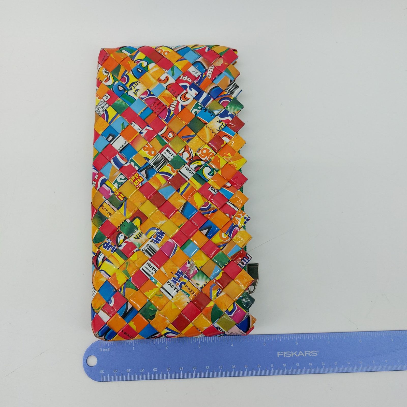 Handmade Handmade Recycled Woven Zip Purse Clutch Gum Candy Wrapper Size ONE SIZE - 4 Thumbnail
