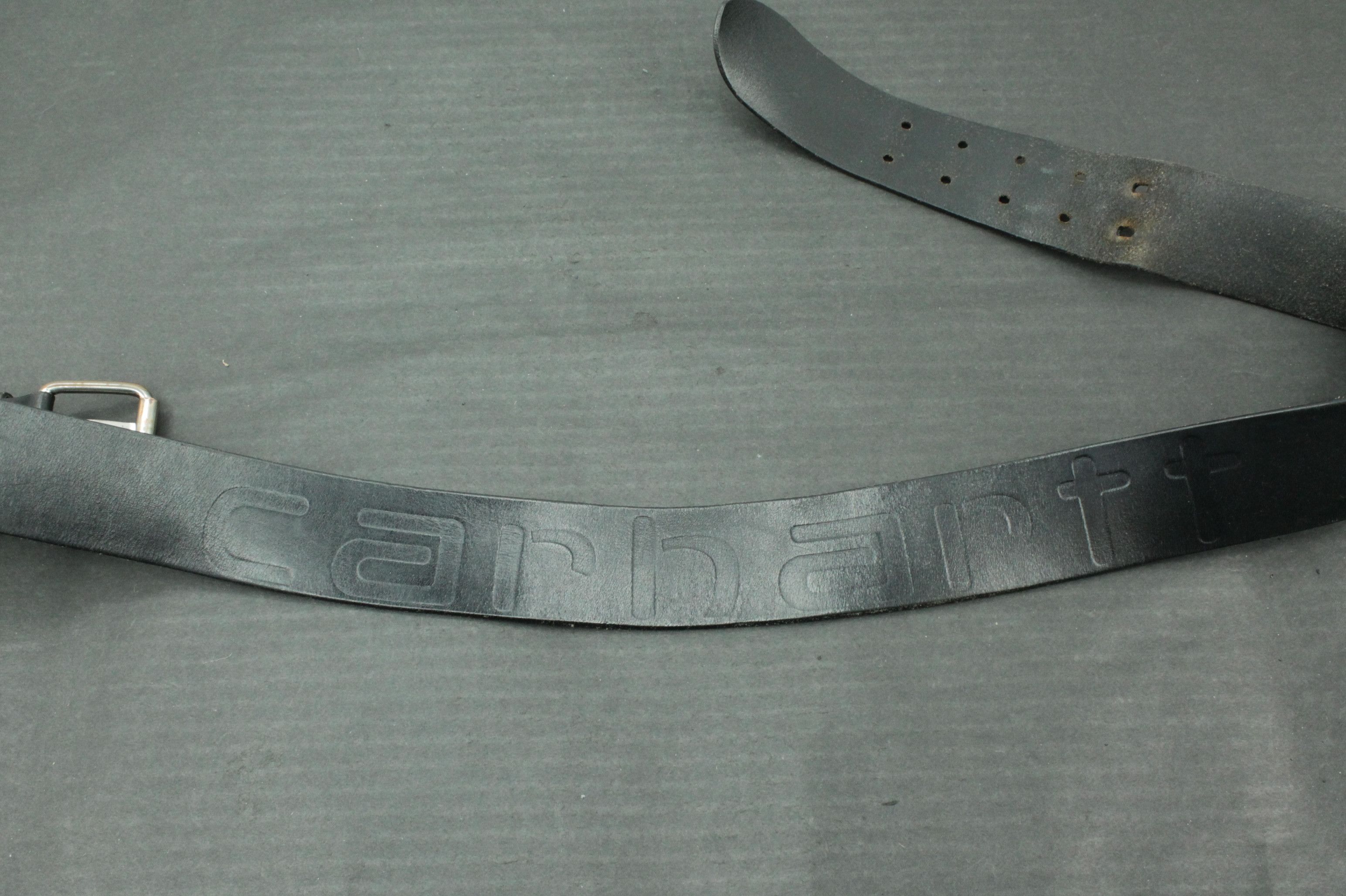 Carhartt × Vintage Vintage Carhartt Black Leather Belt Size 36 - 2 Thumbnail