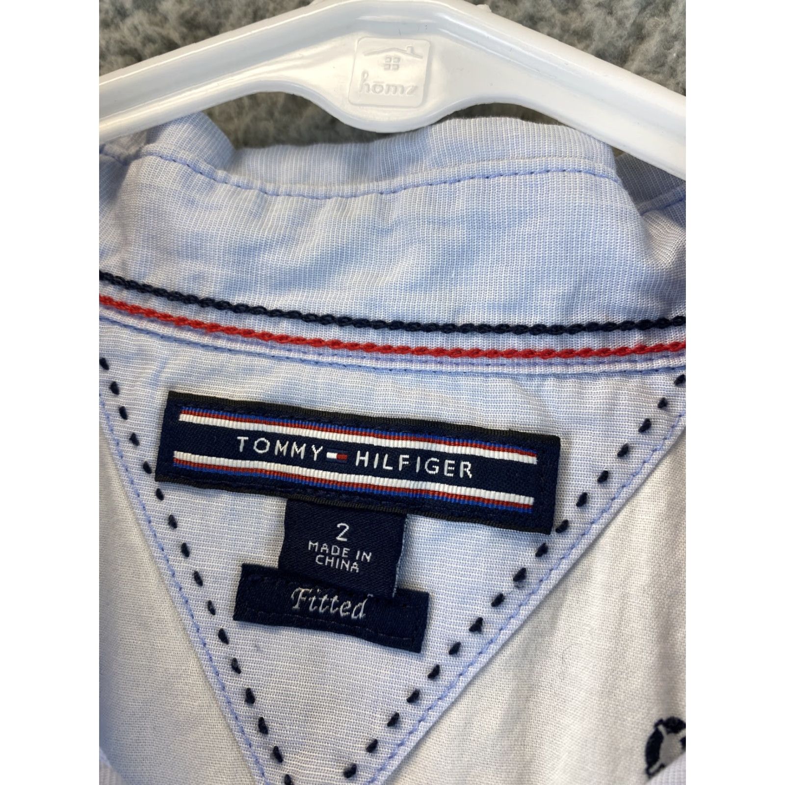 Tommy Hilfiger Tommy Hilfiger Women's Dress Shirt Long Sleeve Knitted Cotton Blue Size 2 Business Casual Size XS / US 0-2 / IT 36-38 - 5 Thumbnail