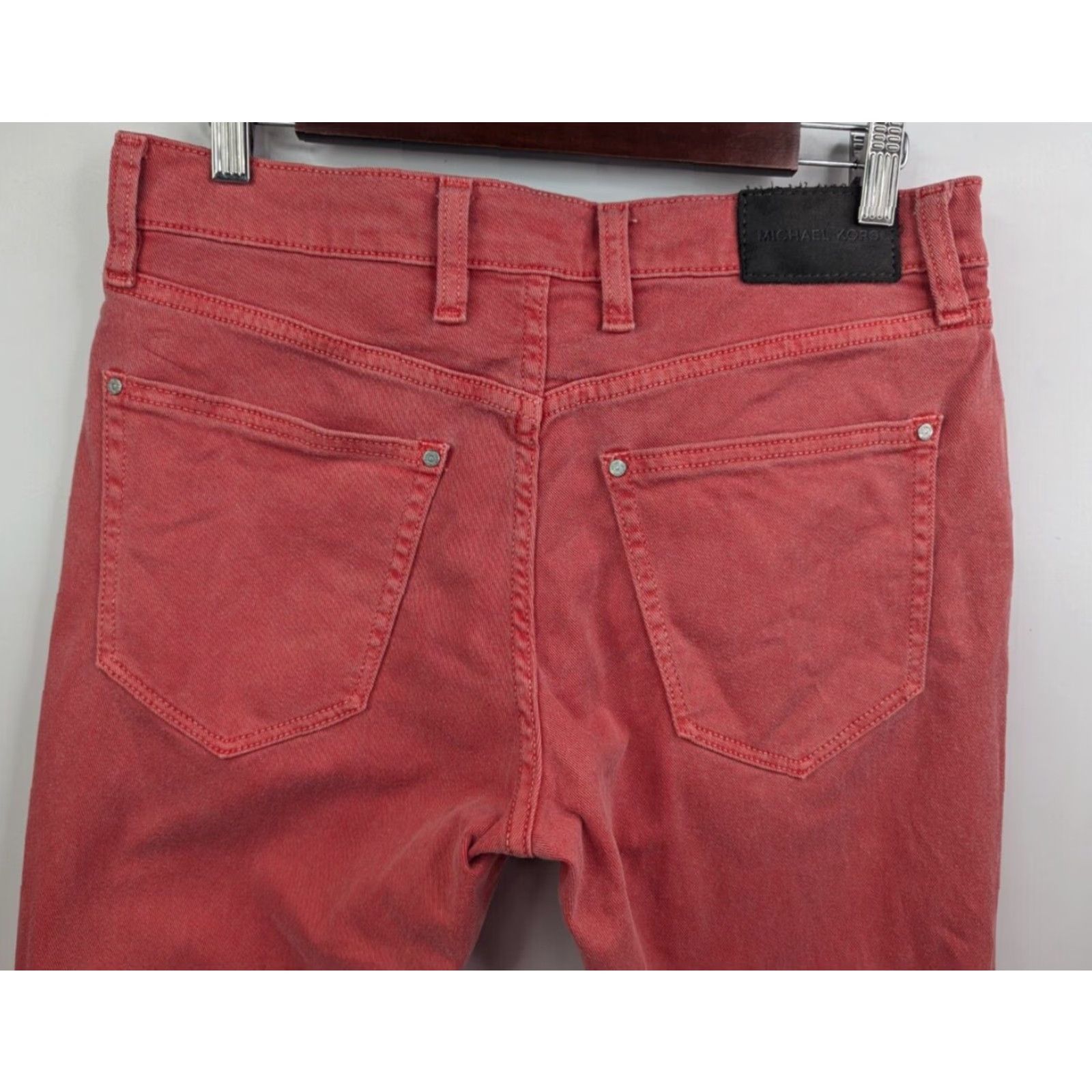Michael Kors Michael Kors Pants Men's Slim Straight Leg 32 Red Pink Parker Chino Casual Size US 32 / EU 48 - 6 Thumbnail