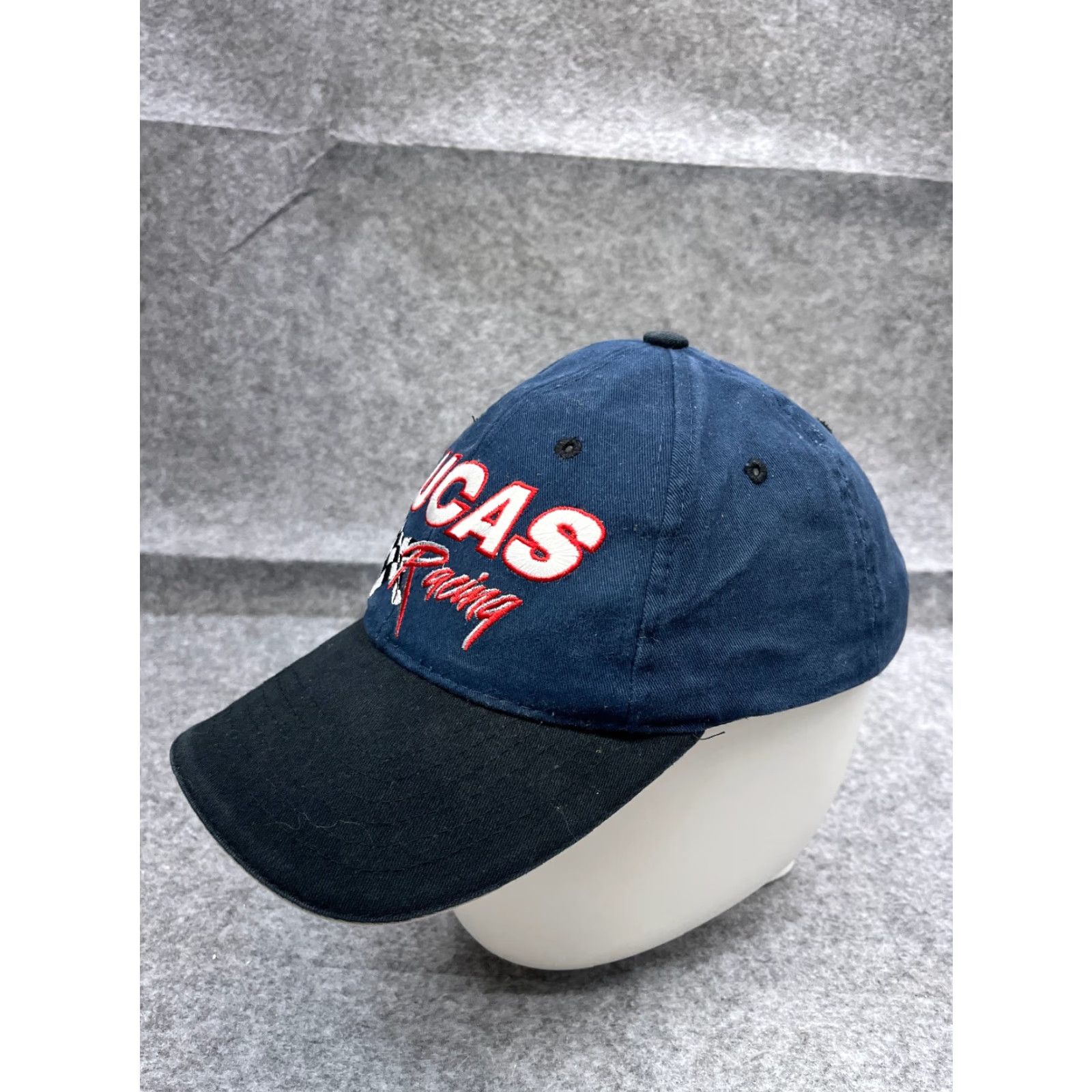 Vintage VINTAGE Lucas Oil Racing Apparel Hat Adult One Size Blue Black Cotton GR Cup Team Size ONE SIZE - 4 Thumbnail