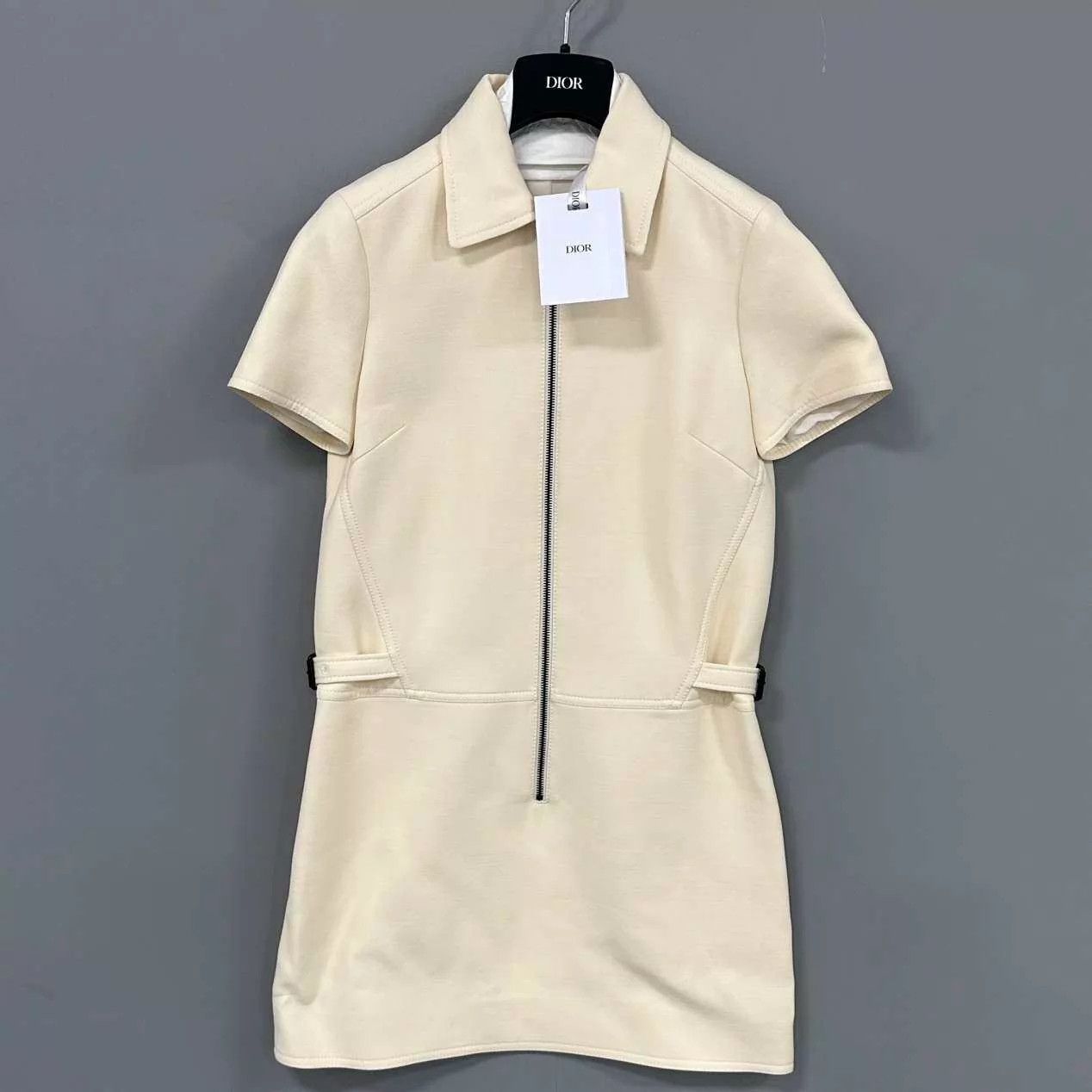 Dior Dior Beige Tailored Waisted Short-Sleeve Dress Women's 34 Size XS / US 0-2 / IT 36-38 - 1 Thumbnail