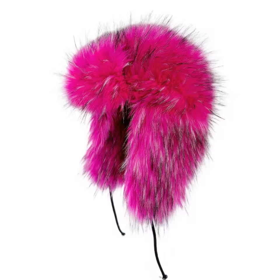 Japanese Brand Luxury Faux Fur Trapper Hat – Soft Black Ear Flap Winter Size ONE SIZE - 2 Thumbnail