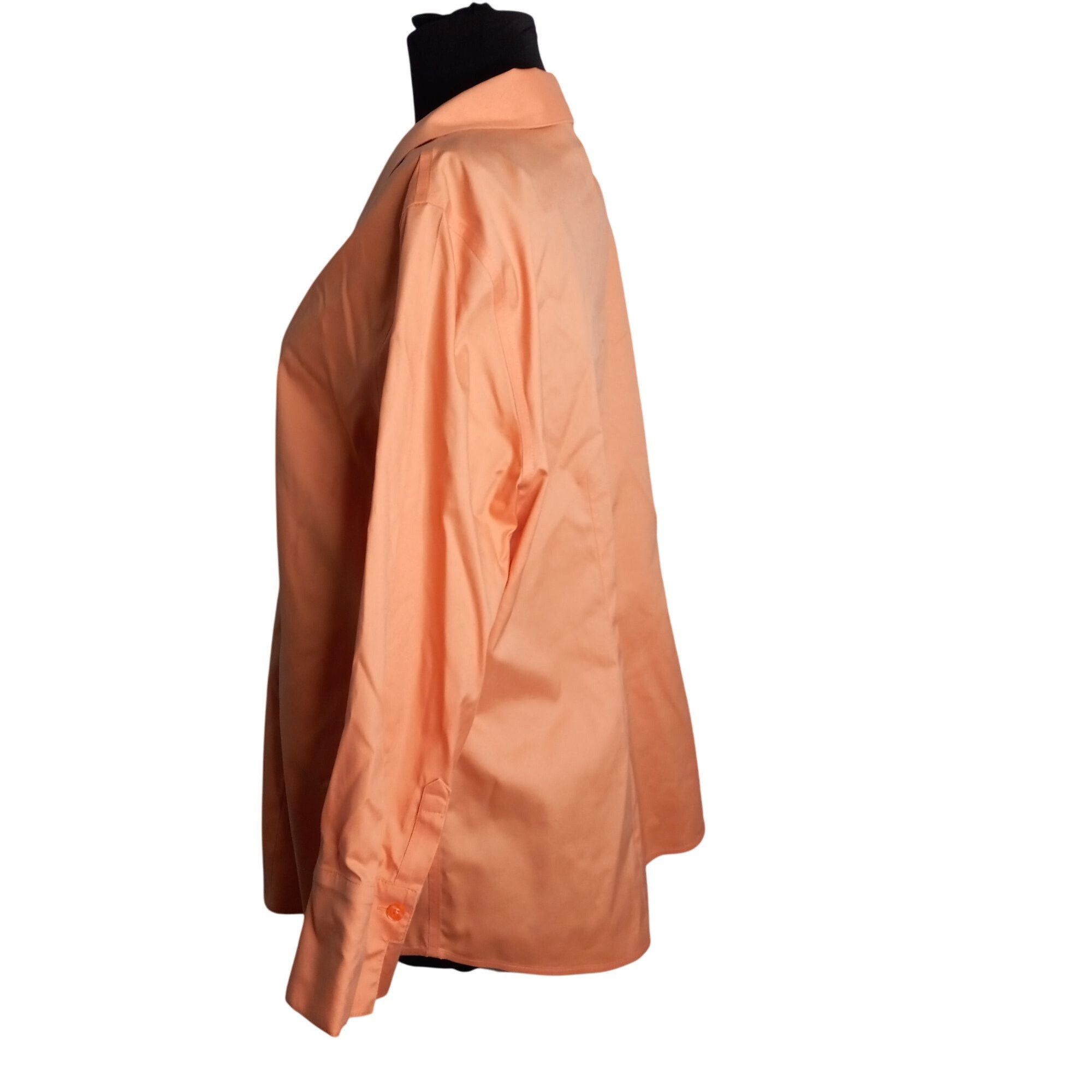 Chicos Chicos Size 2 Large Blouse Womens Orange No Iron Cotton Size L / US 10 / IT 46 - 3 Thumbnail