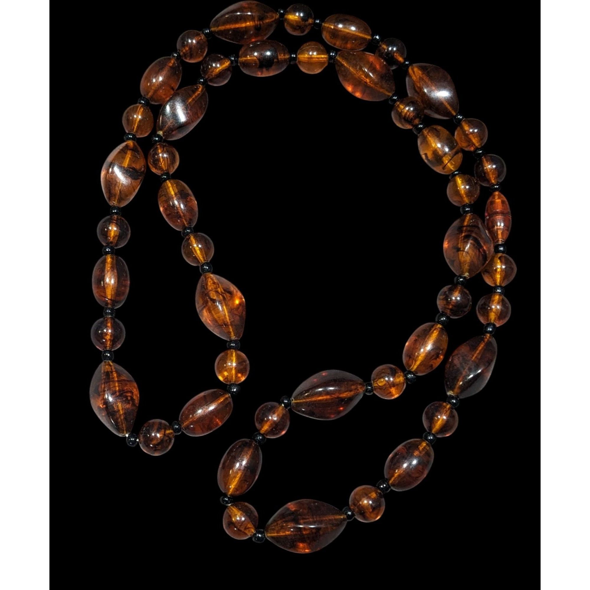 Other Retro Faux Amber Acrylic Beaded Necklace Size ONE SIZE - 1 Thumbnail