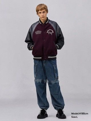 GU × Japanese Brand × Undercover GU X Undercover “Kosmik Noise” Stadium Jumper Varsity Jacket Size US S / EU 44-46 / 1 - 3 Thumbnail