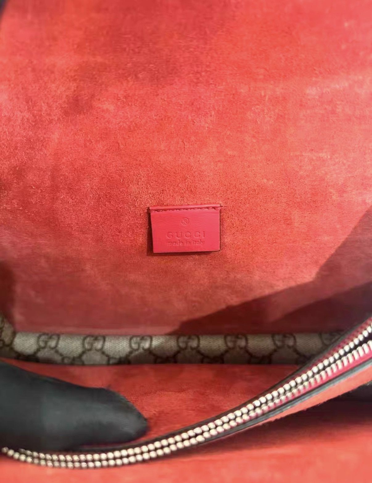 Gucci Gucci Medium Dionysus Monogram Red Chain Bag J38 Size ONE SIZE - 9 Thumbnail