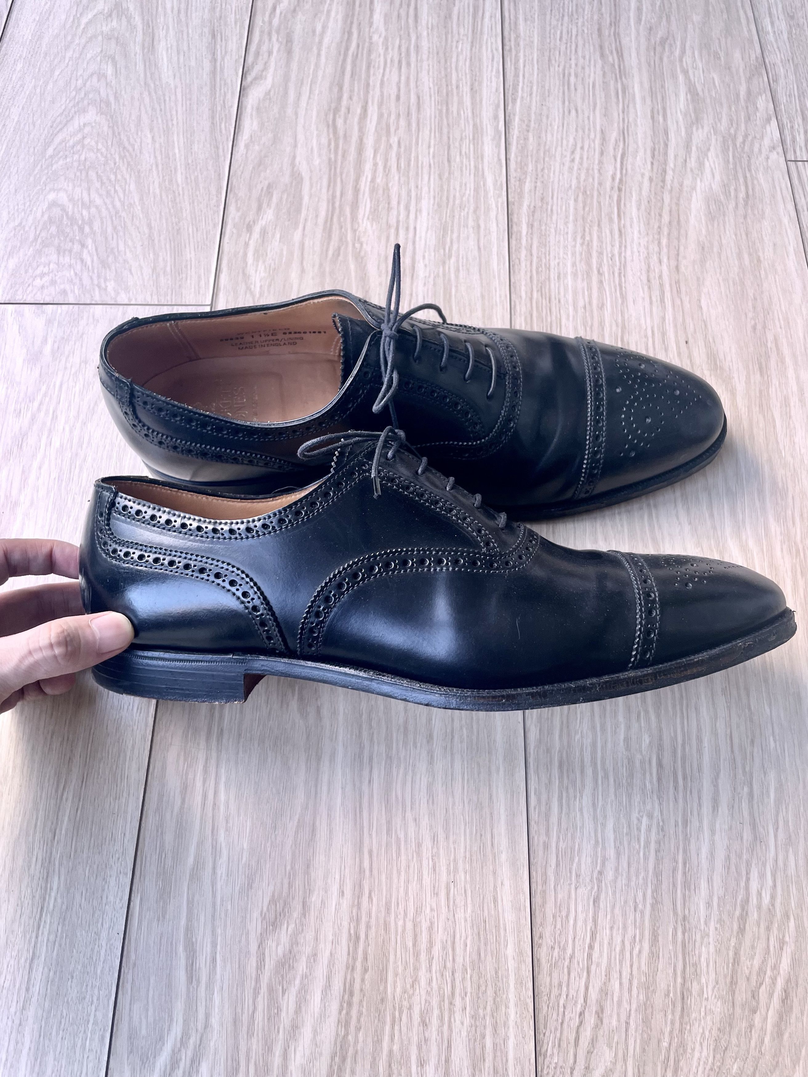 Crockett & Jones CUSTOM ORDER SHELL CORDOVAN CAP TOE OXFORD BROQUES Size US 12.5 / EU 45-46 - 7 Thumbnail