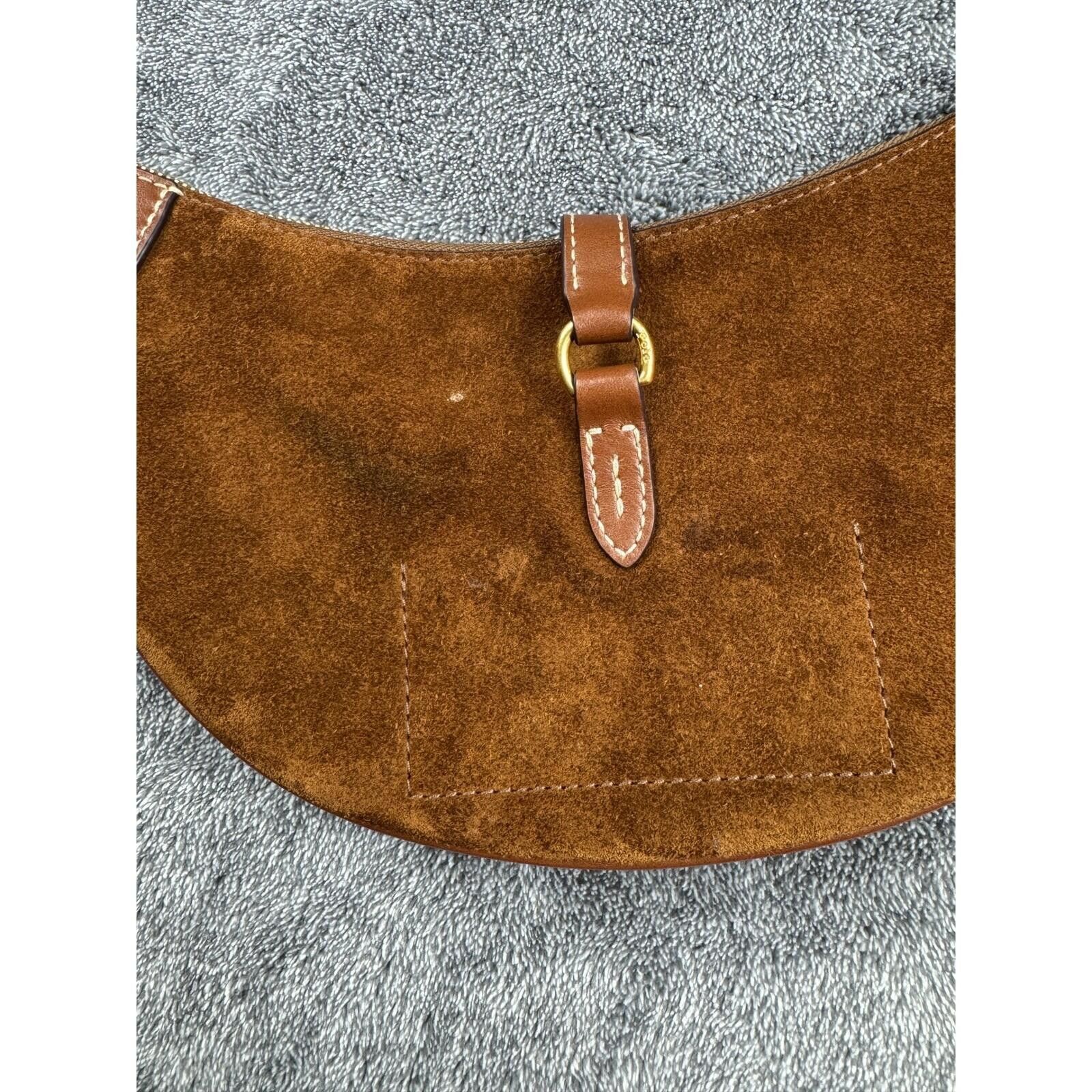 Polo Ralph Lauren Mini Polo ID Ralph Lauren Cinnamon Cuoio Suede Shoulder Bag Size ONE SIZE - 5 Thumbnail