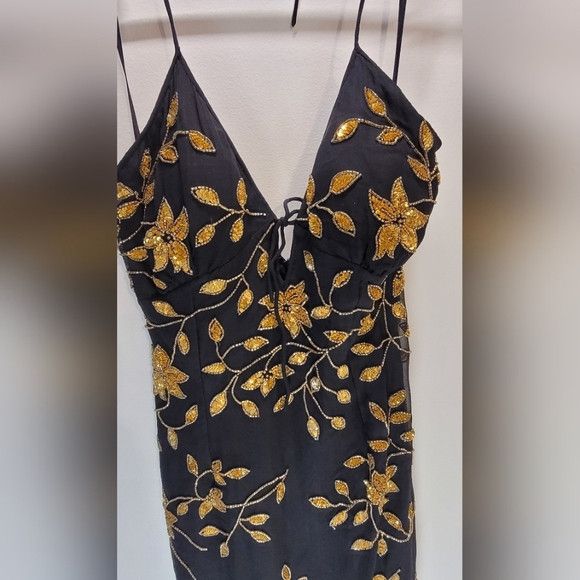 Other Venus vintage 100% silk golden embellished black dress - M Size M / US 6-8 / IT 42-44 - 3 Thumbnail