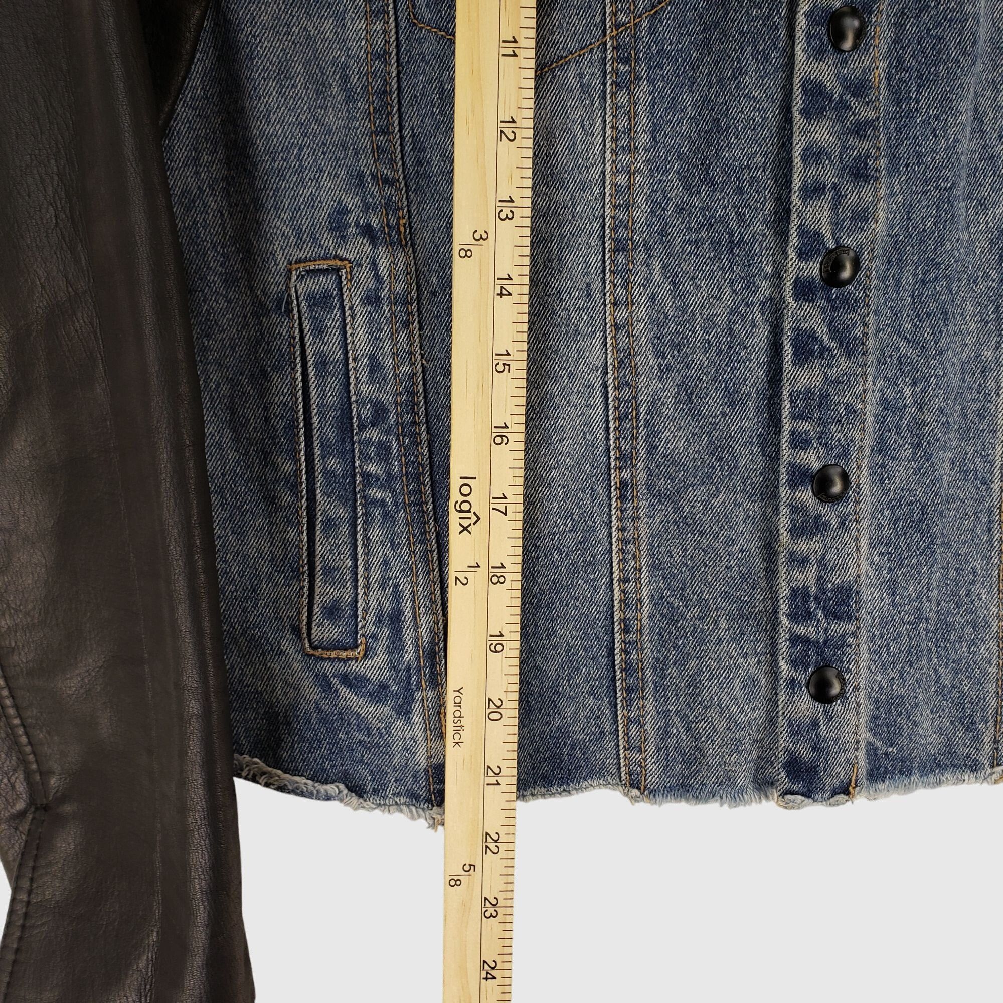 BLANKNYC BlankNYC Faux Leather And Denim Jacket - Black / Blue Jean W Size M / US 6-8 / IT 42-44 - 7 Thumbnail