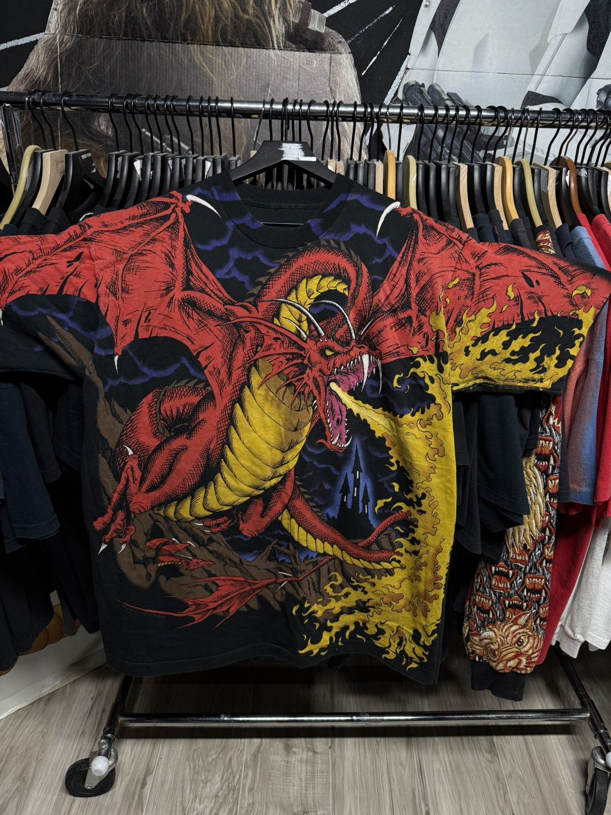 Vintage Vintage 1993 Liquid Blue Dragon AOP T-Shirt Rare XLarge Size US XL / EU 56 / 4 - 1 Thumbnail