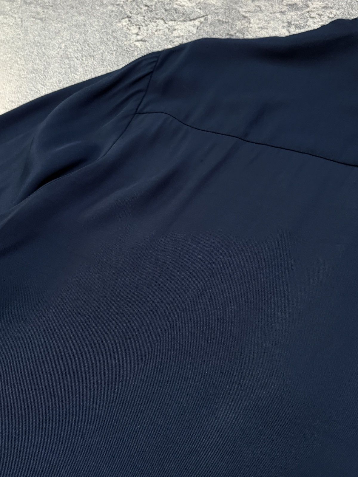 Sandro Sandro Paris Navy Blue Viscose Short Sleeve Shirt XL Size US M / EU 48-50 / 2 - 13 Thumbnail