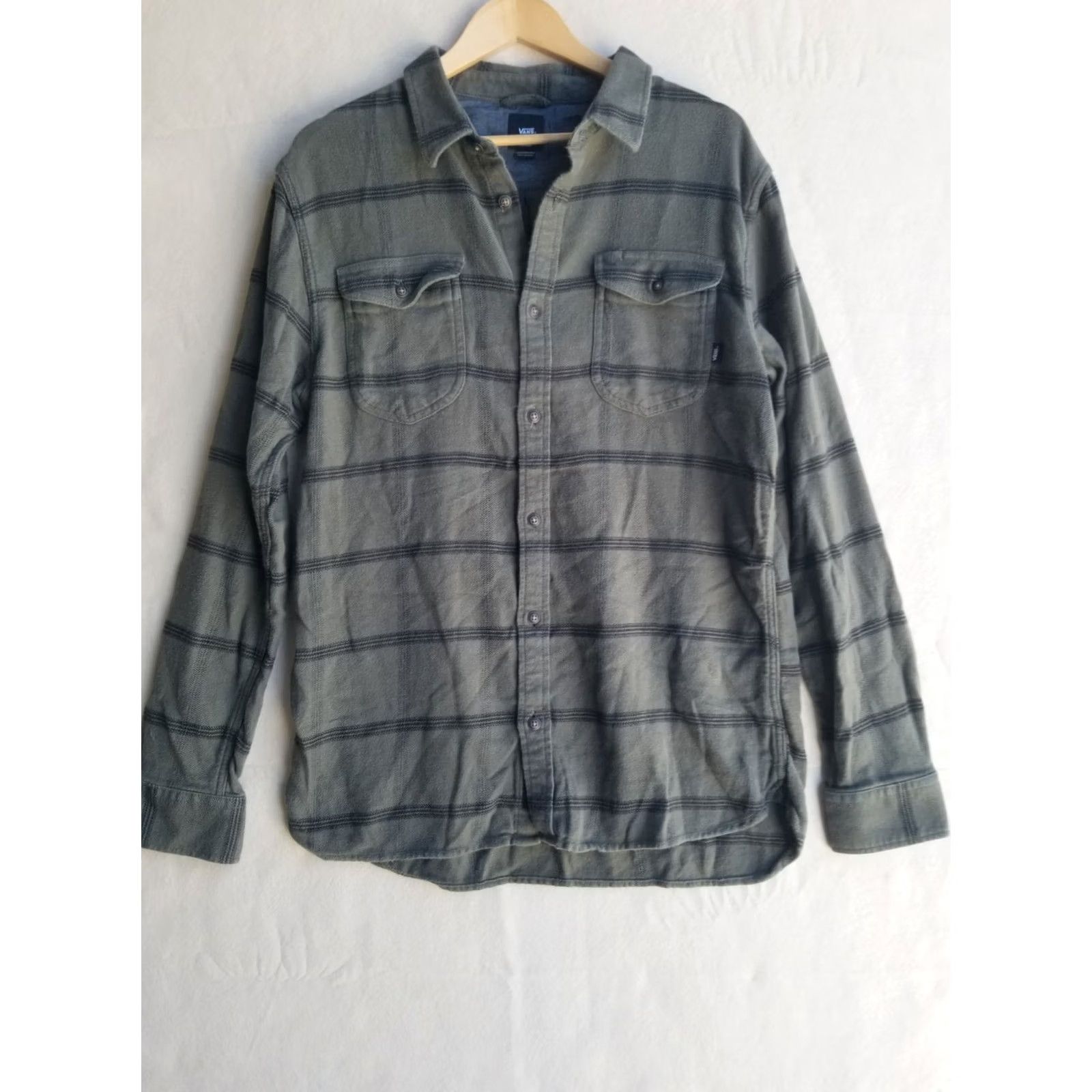 Vans VANS Green Black Check Flannel Shirt Mens XL Long Sleeve Button-Up Pockets Classic Western Size US XL / EU 56 / 4 - 2 Thumbnail