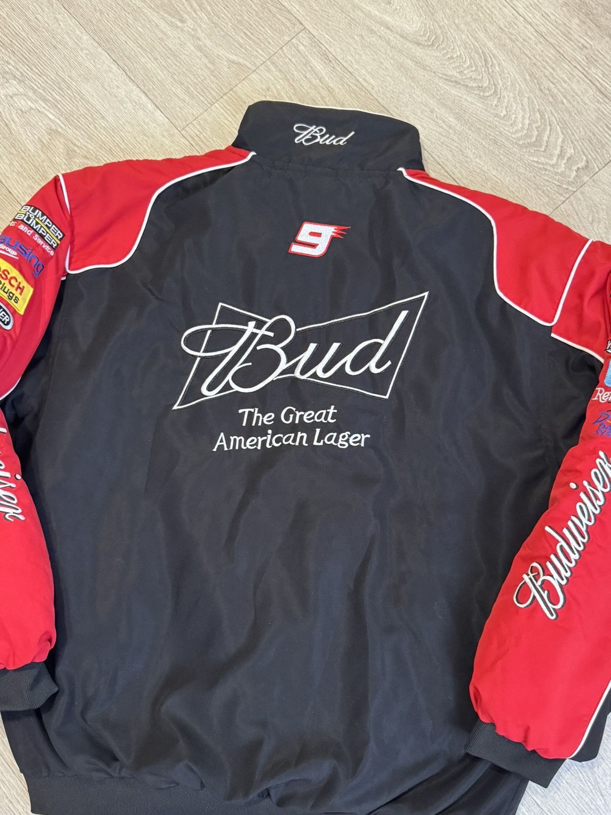 NASCAR 🔷Vintage Dodge Bud Nascar Racing Nylon Bomber Jacket🔷 Size US XL / EU 56 / 4 - 7 Thumbnail