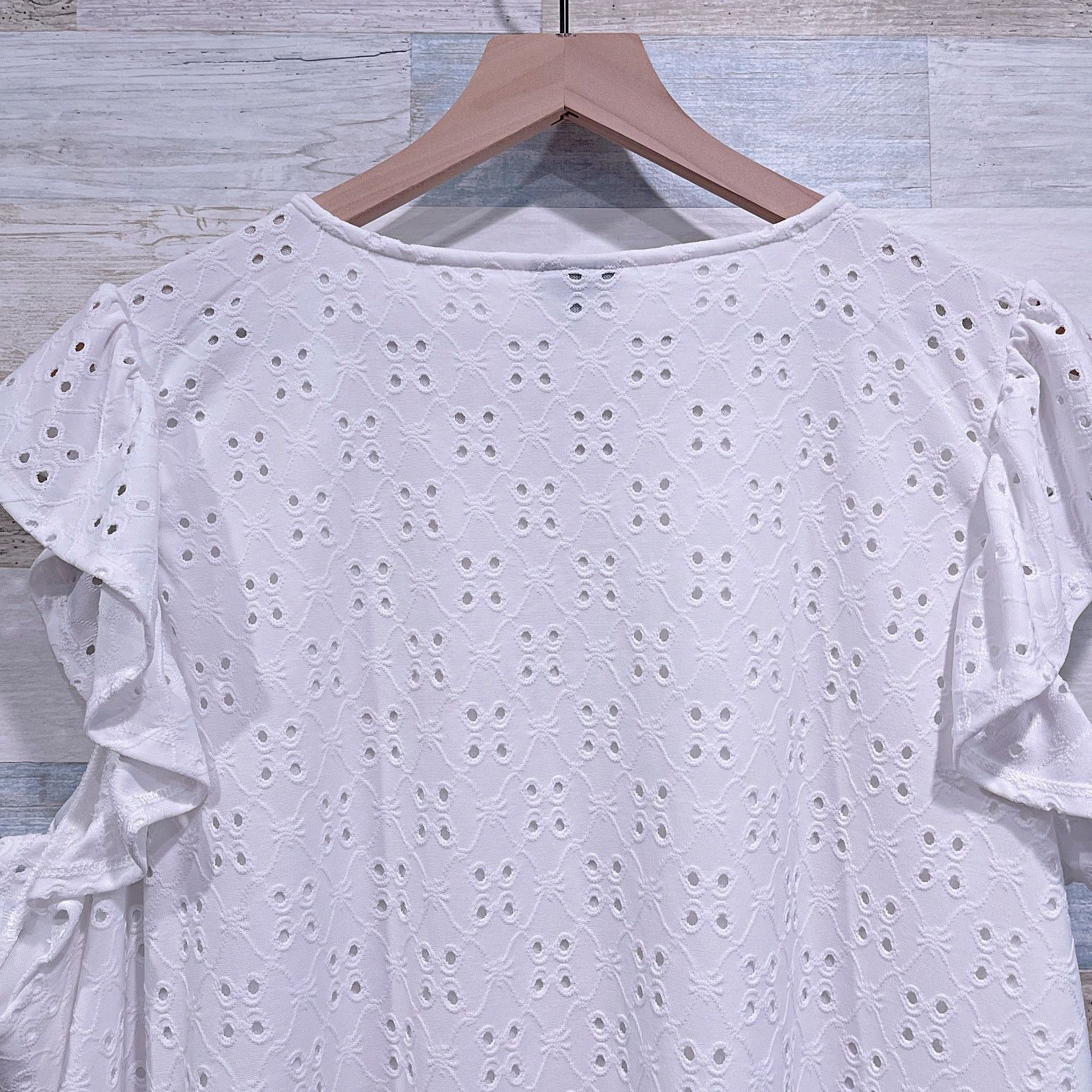 Other TORRID Eyelet Jersey Crew Neck Ruffle Top Womens Plus 4X Size 4XL / US 24-26 - 5 Thumbnail