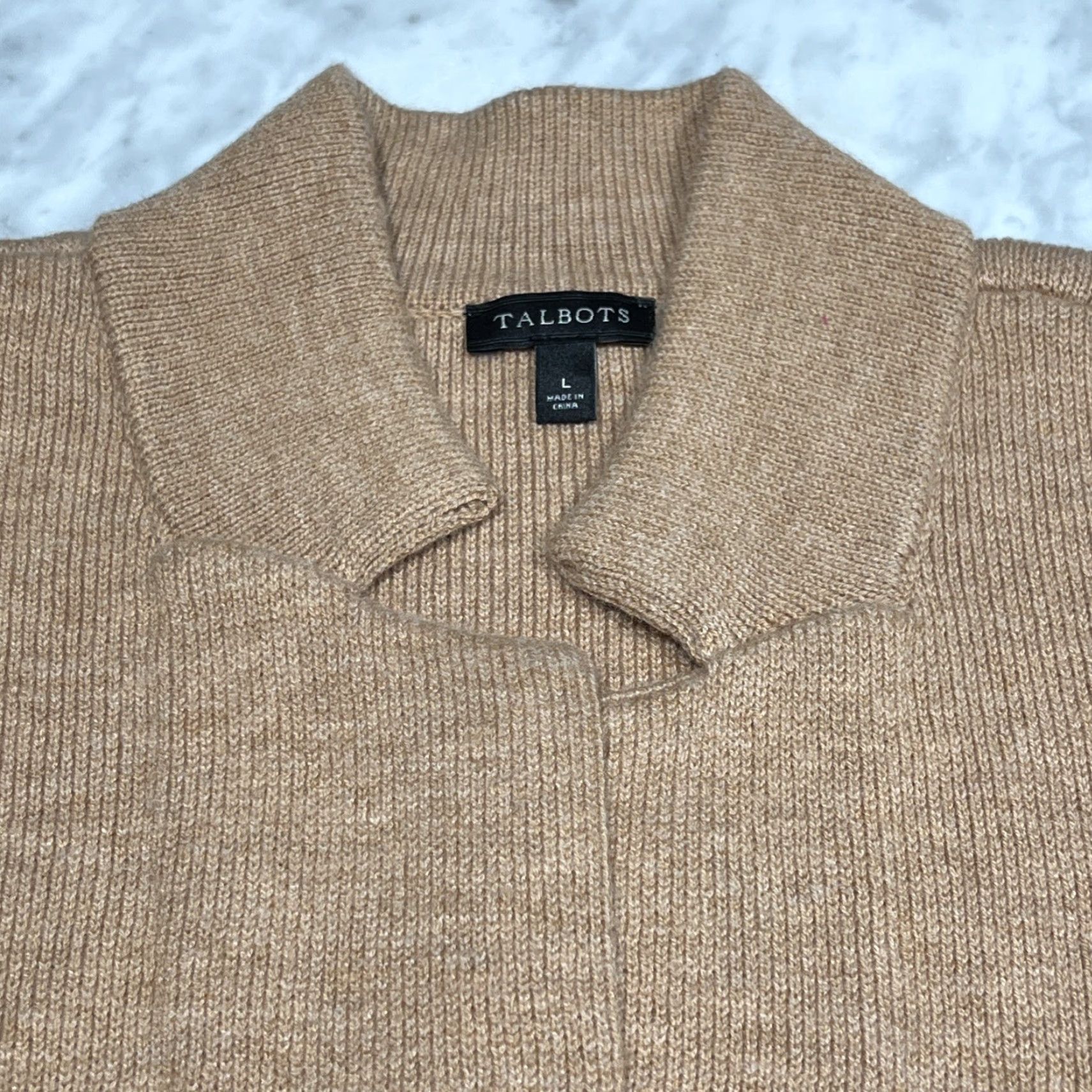 Talbots Talbots Cardigan Sweater Women's L Brown Wool Blend One Button Pockets Fall Winter Casual Comfortable Relaxed Knit Size L / US 10 / IT 46 - 3 Thumbnail