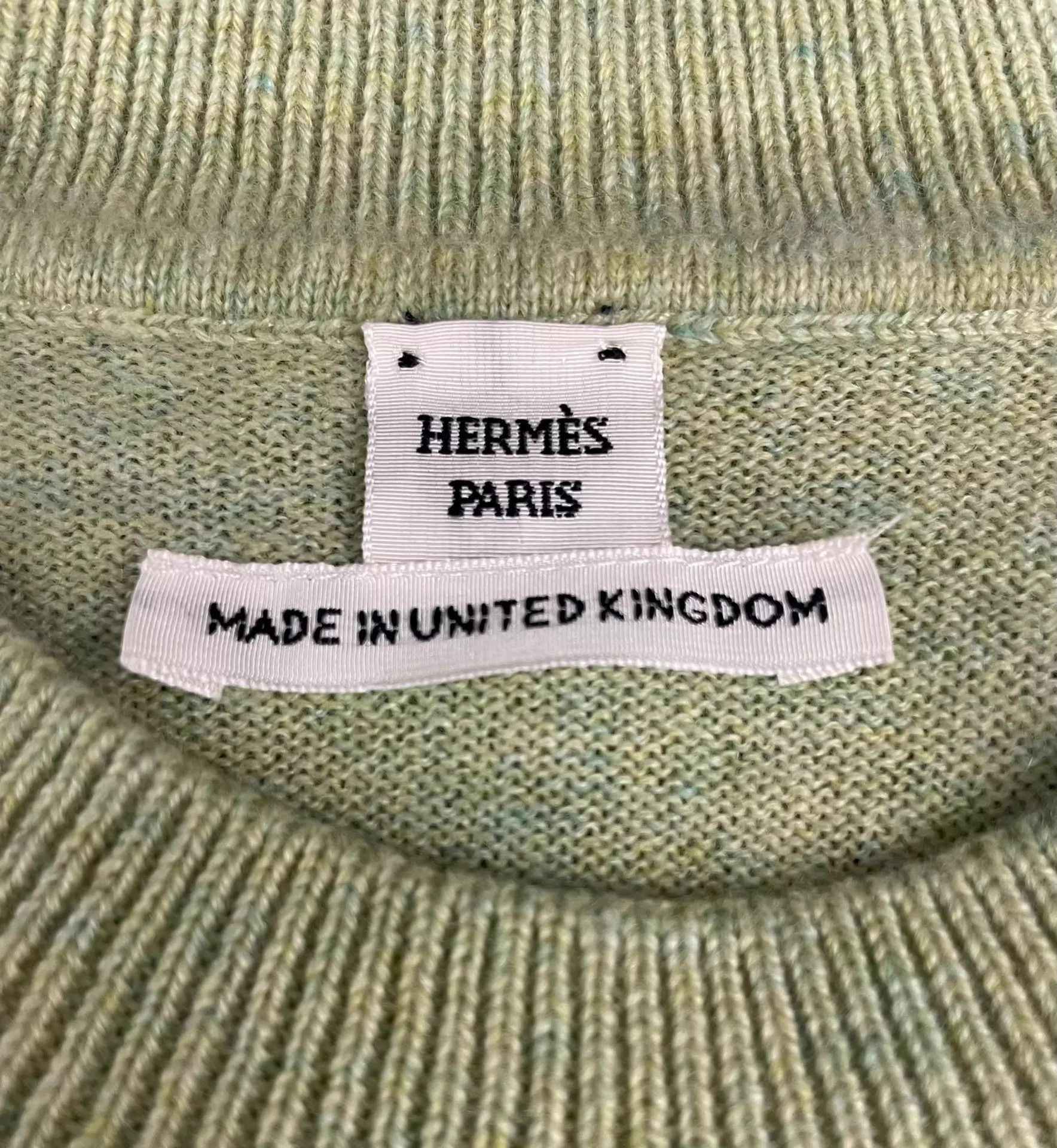 Hermes Hermes UK Made 100% Cashmere Green Sweater 36 Embroidered Size XS / US 0-2 / IT 36-38 - 5 Thumbnail