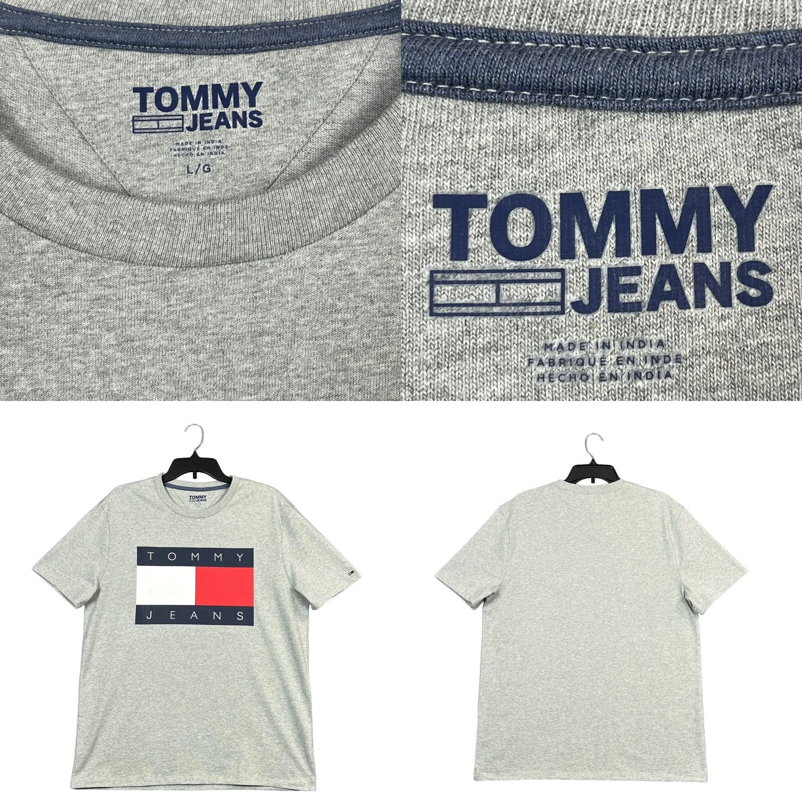 Tommy Hilfiger Tommy Hilfiger Men’s Cotton Flag T-Shirt Gray -Multi Short Sleeve L Crew Neck Logo Tee Shirt Men Size US L / EU 52-54 / 3 - 8 Thumbnail