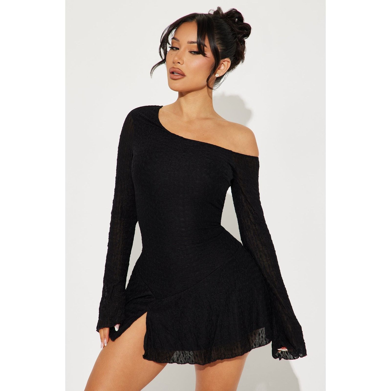 Other Just For The Night Lace Micro Mini Dress - Black - Size 1X Size XL / US 12-14 / IT 48-50 - 2 Thumbnail