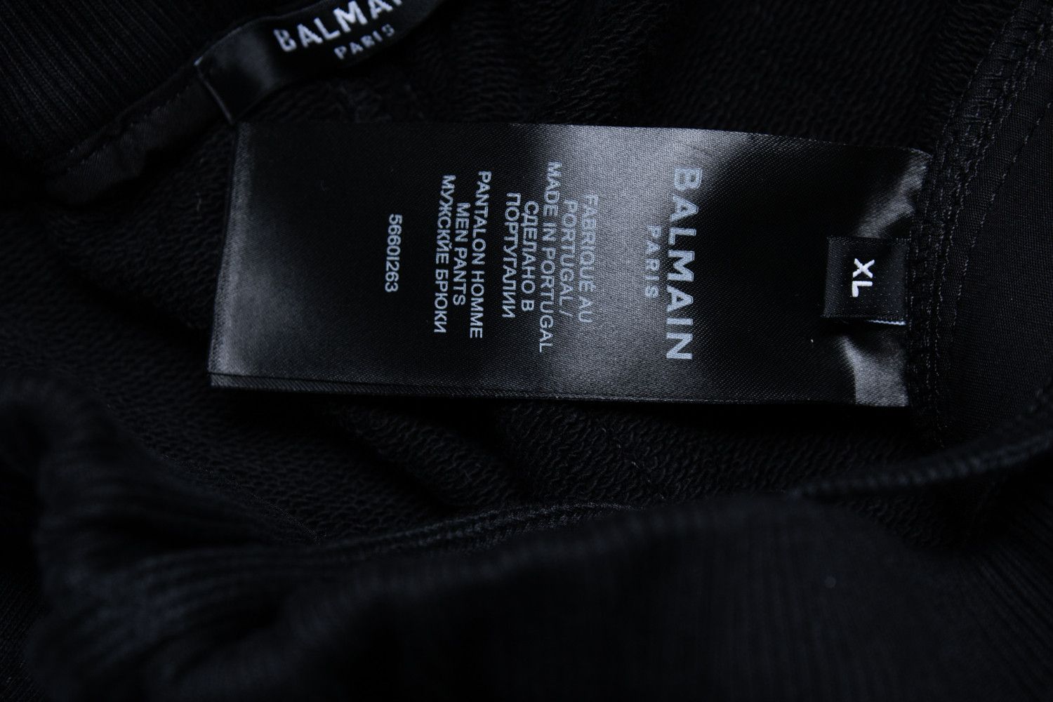 Balmain Balmain, black ribbed joggers with embossed b Size US 36 / EU 52 - 5 Thumbnail