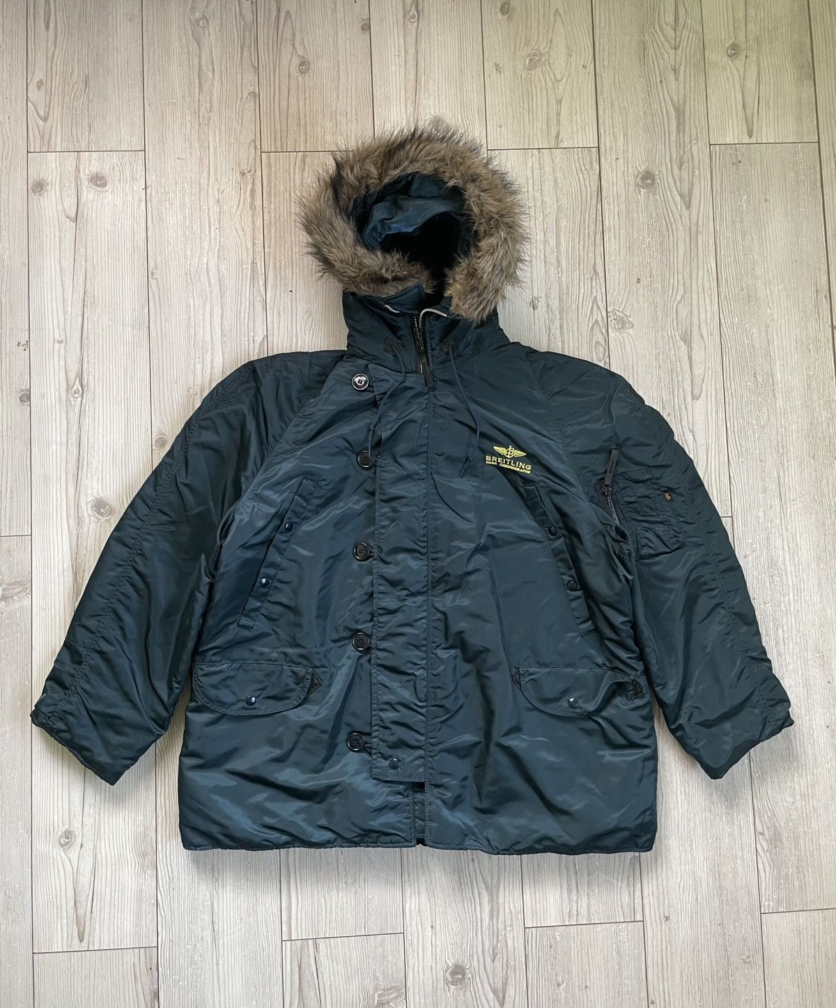 Alpha Industries × Breitling × Vintage Alpha Industries X Breitling Jacket Size US XL / EU 56 / 4 - 3 Thumbnail