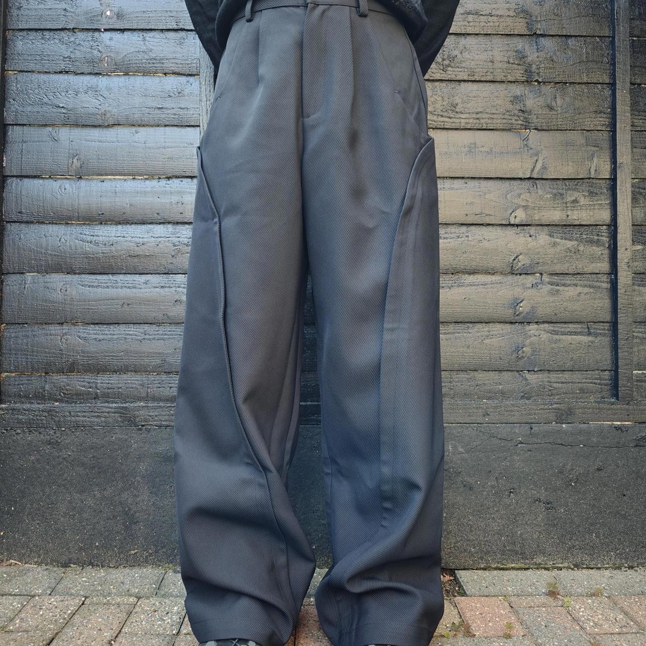 Other Black Wave Panelled Wide Leg Trousers Size US 32 / EU 48 - 6 Thumbnail