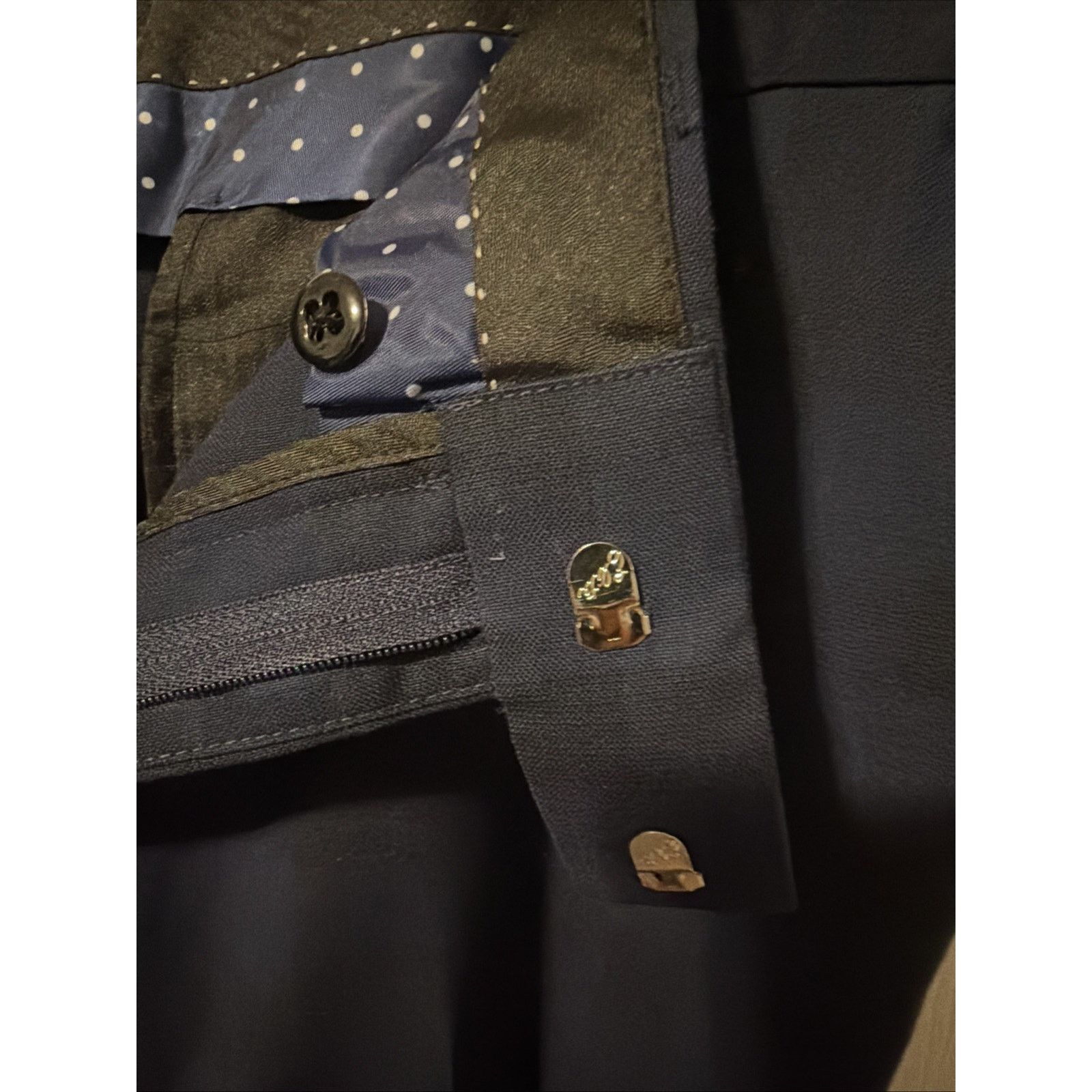 Jos. A. Bank Men's Premium Dress Pants 39x32 Blue Black Plaid Classic Fit Size US 39 - 12 Thumbnail