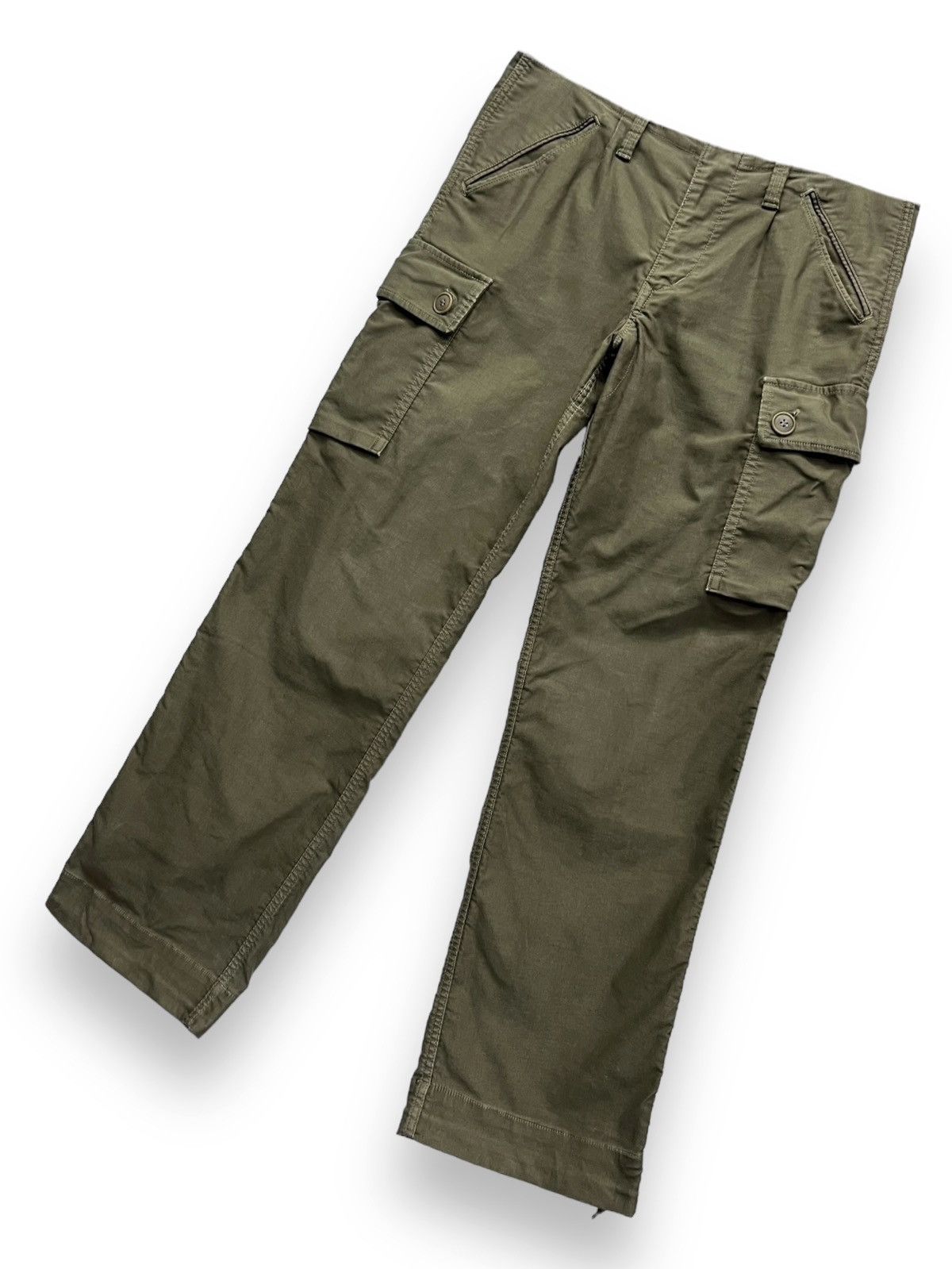 HOLLYWOOD RANCH MARKET HR MARKET Comfort Stretch Ctn Olive Drawstring Cargo Pants. Size US 34 / EU 50 - 3 Thumbnail