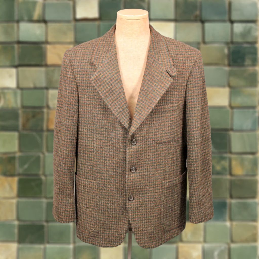 Vintage VINTAGE LL Bean Blazer Jacket Brown Tweed Quilt Lined Mens M 80s 90s Size 40R - 1 Thumbnail