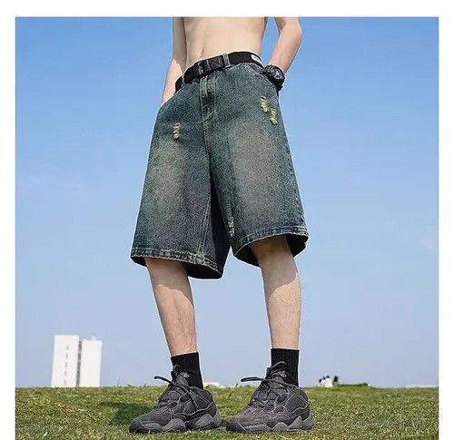 Japanese Brand Blue High Street Vintage Loose Fit Denim Shorts Size US 32 / EU 48 - 3 Thumbnail