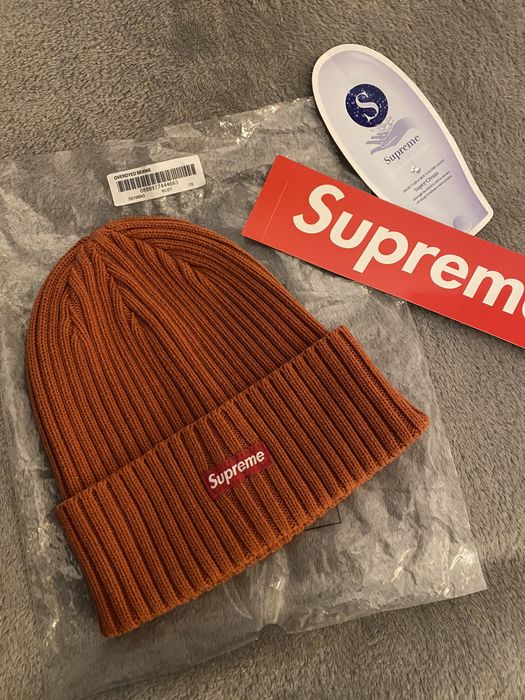 Supreme Overdyed beanie rust/orange | Grailed