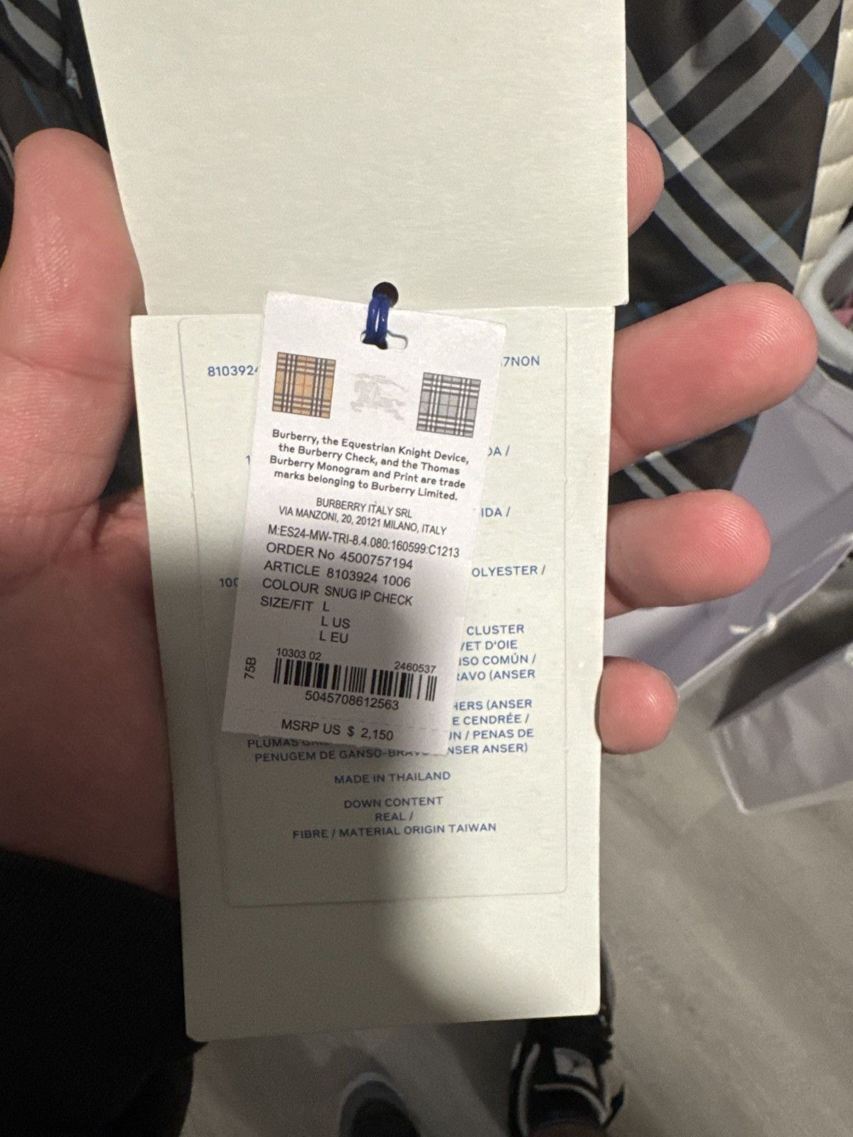 Burberry Burberry EKD Check Puffer Size US L / EU 52-54 / 3 - 5 Thumbnail