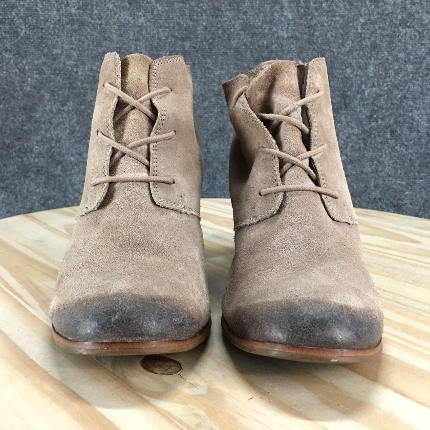Toms TOMS Boots Womens 10 Lunata Bootie Beige Lace Up Casual Ankle Top Block 10008991 Size L / US 10 / IT 46 - 7 Thumbnail
