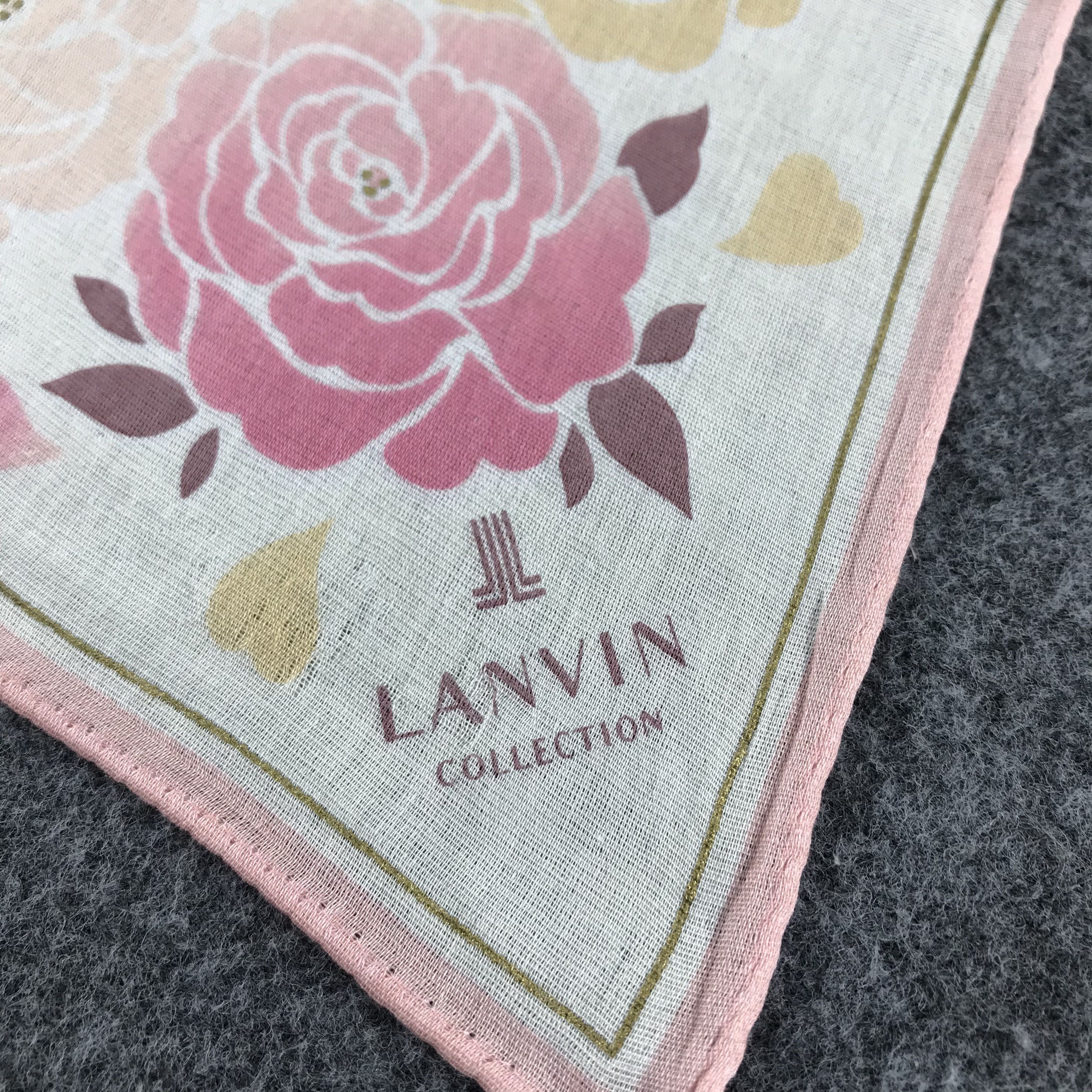 Lanvin × Vintage Lanvin Floral Handkerchief Neckerchief Bandana H263 Size ONE SIZE - 4 Thumbnail