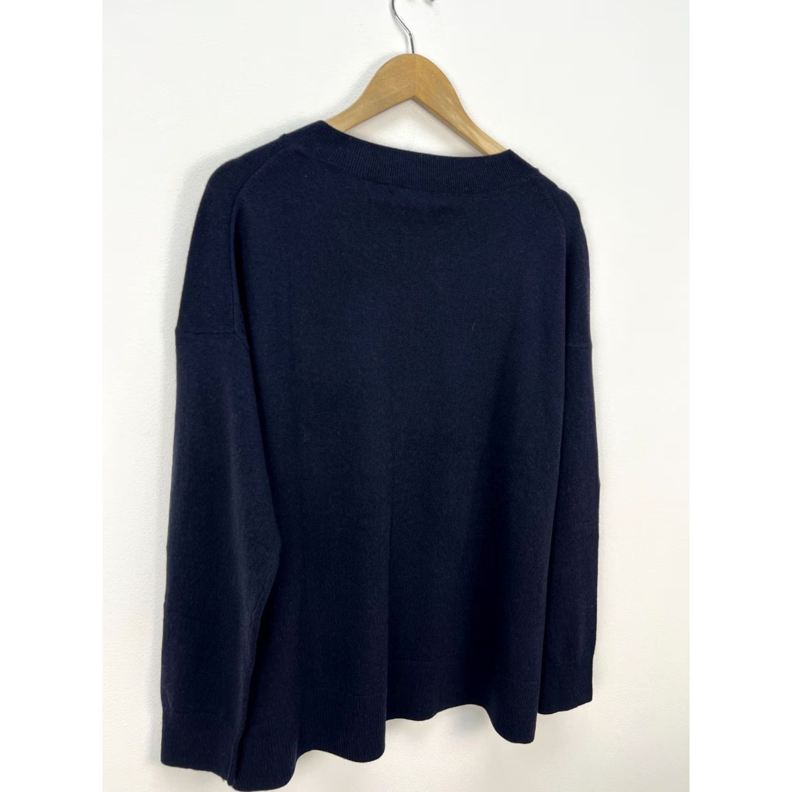 CHINTI & PARKER Chinti and Parker Sweater Wool Cashmere Blend Pullover Womens L Dark Navy Casual Knit Long Sleeve Regular Fit 2020s Pattern: Solid Womens Clothing Size L / US 10 / IT 46 - 8 Thumbnail