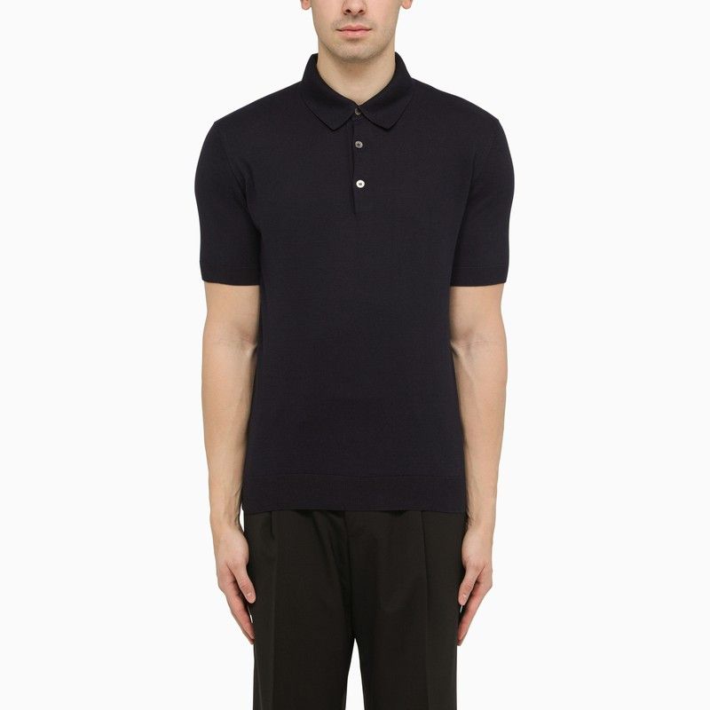 image of Ermenegildo Zegna Zegna Navy Blue Short Sleeves Polo, Men's (Size XL)