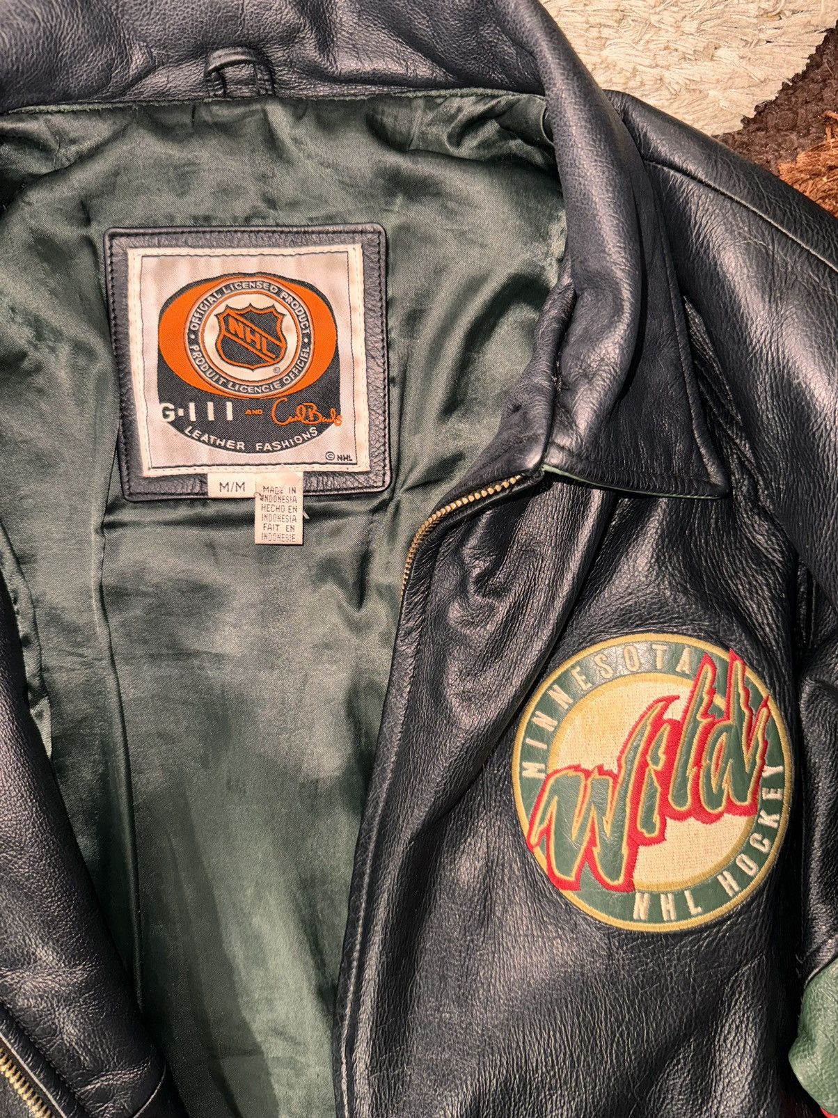 NHL MINNESOTA WILD NHL HOCKEY LEATHER JERSEY Size US M / EU 48-50 / 2 - 3 Thumbnail