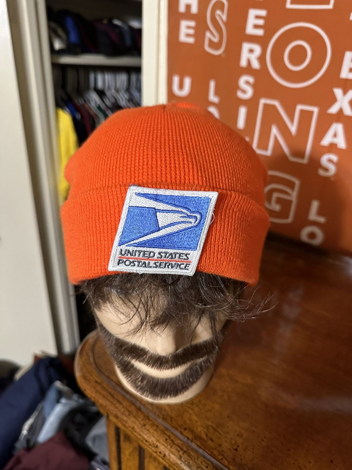 Old Navy × Vintage Vintage USPS Old Navy “bright orange” hat 00s Size ONE SIZE - 2 Thumbnail