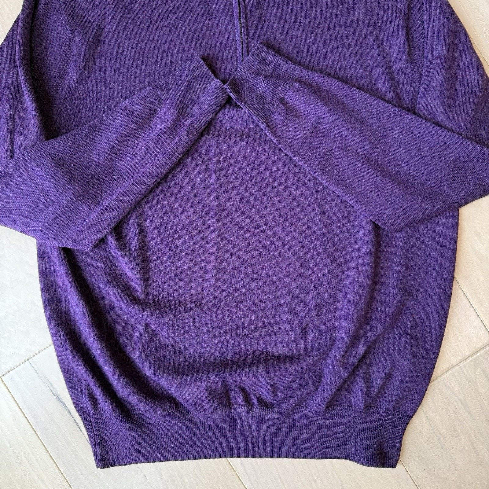 Peter Millar Peter Millar Merino Wool 1/4 Zip Pullover Medium Purple Size US M / EU 48-50 / 2 - 5 Thumbnail