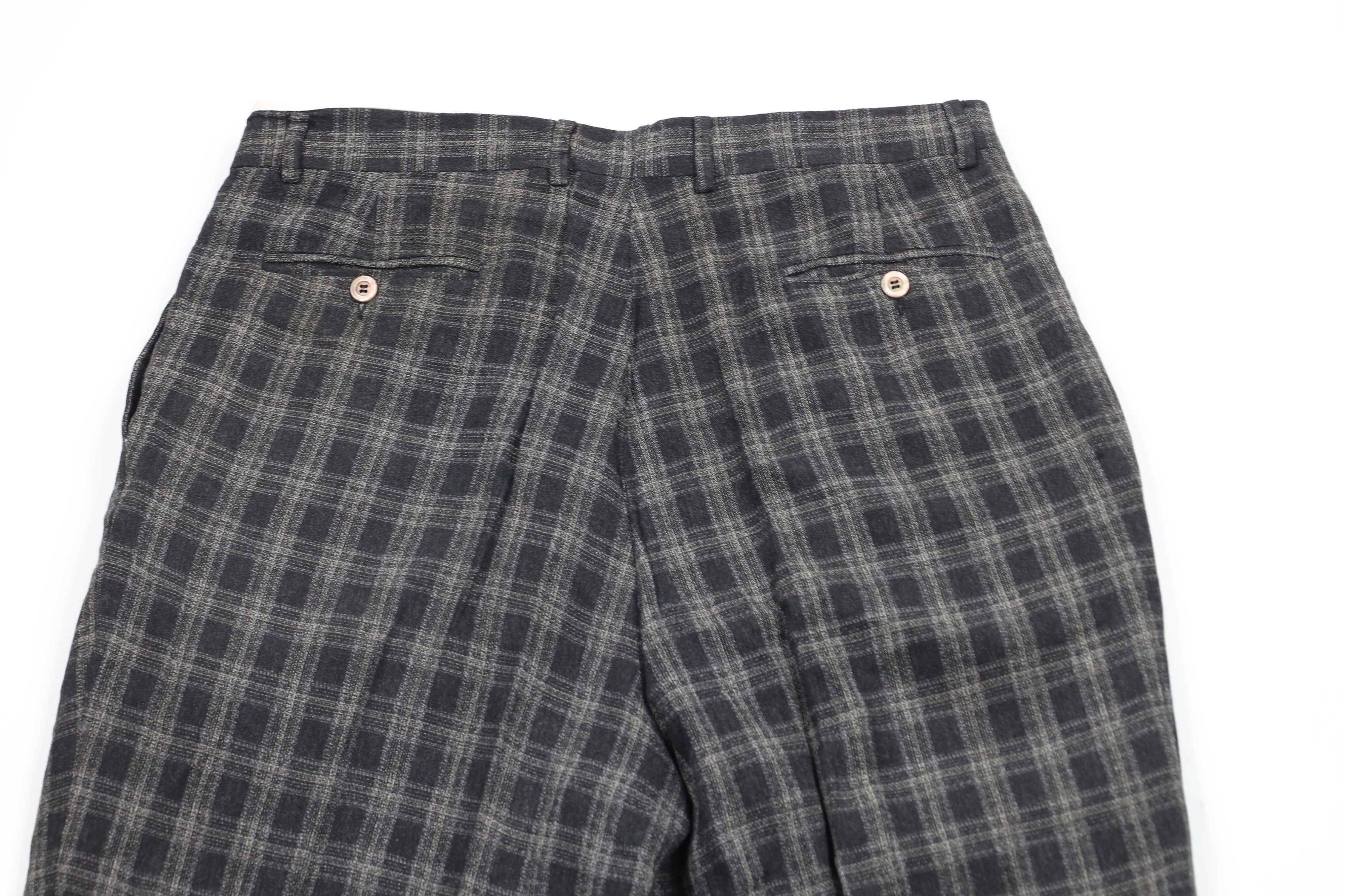 Vintage Vintage 90s Streetwear Wool Pleated Cuffed Wide Leg Pants Size US 36 / EU 52 - 10 Thumbnail