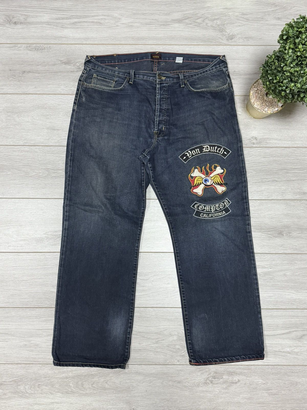 Von Dutch Von Dutch vintage eye wings jeans big logo made in USA Size US 40 / EU 56 - 1 Thumbnail