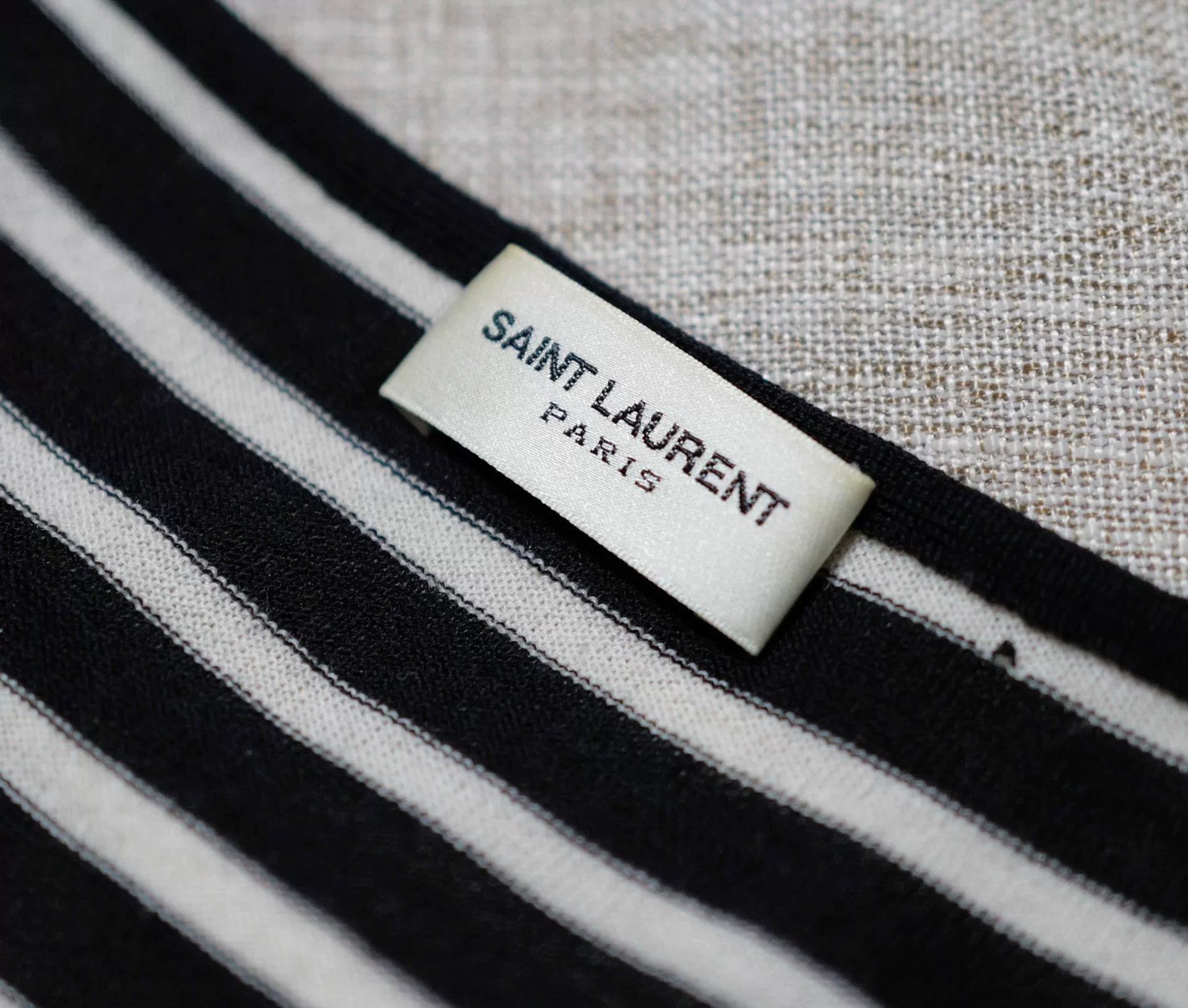 Saint Laurent Paris Saint Laurent Black and White Striped T-Shirt. Size US S / EU 44-46 / 1 - 3 Thumbnail