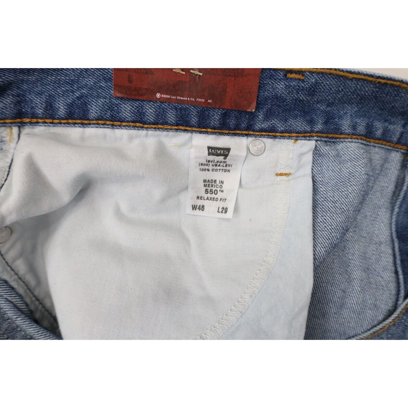 Levi's × Vintage Deadstock Vintage Y2K Levis 550 Relaxed Fit Denim Jeans Size US 44 / EU 60 - 7 Thumbnail