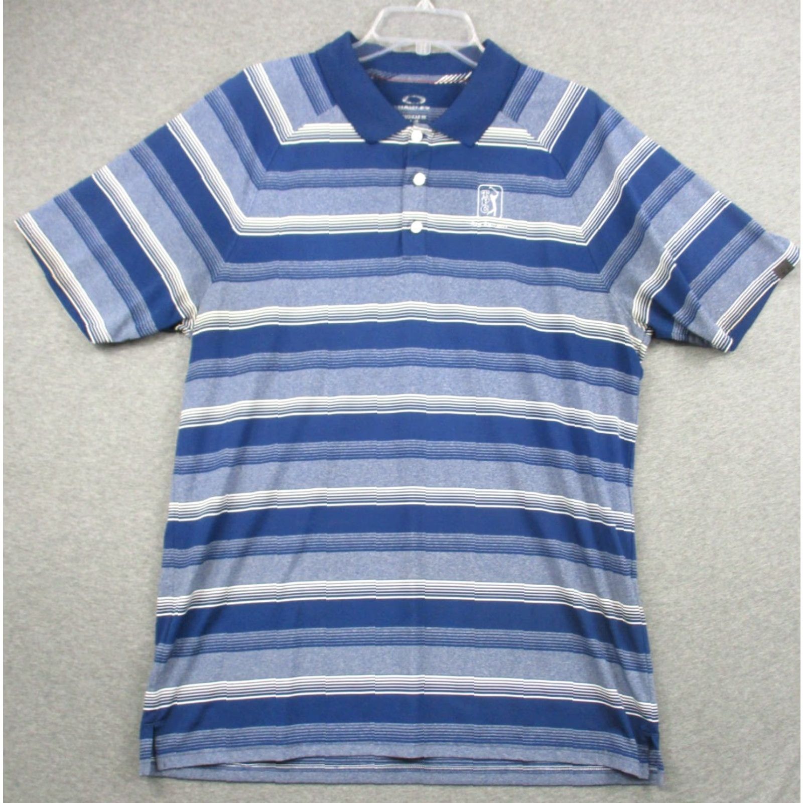 Oakley Oakley Hydrolix Sport Golf Polo Shirt Men's Large Blue Striped Stretch TPC Polo Shirt Logo Sports Golf Size US L / EU 52-54 / 3 - 2 Thumbnail