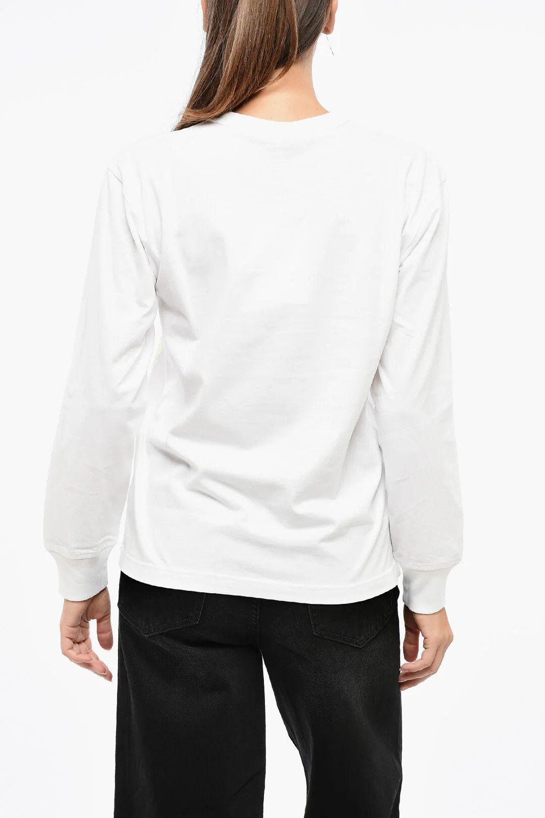 Alexander Wang og1mm0426 Solid Cotton Crewneck T-Shirt in White Size XXS / US 00 / IT 34 - 2 Thumbnail