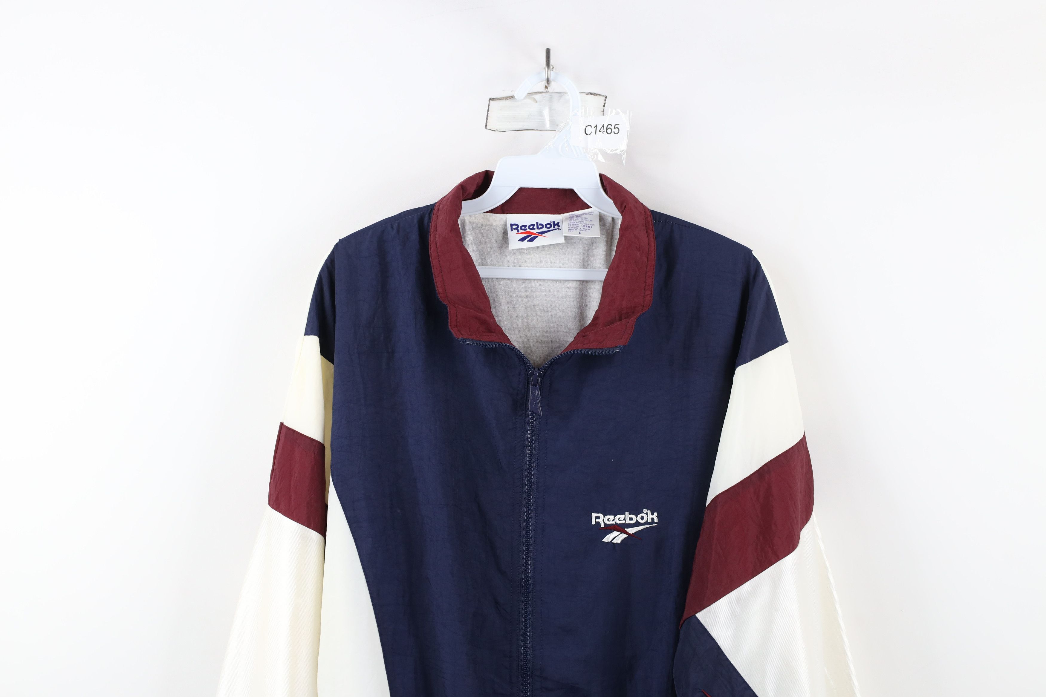 Reebok × Vintage Vintage 90s Reebok Big Logo Lined Windbreaker Jacket Coat Size US L / EU 52-54 / 3 - 2 Thumbnail