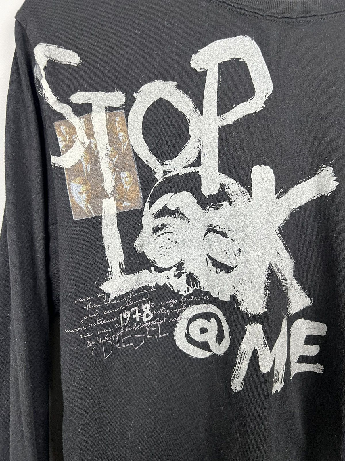 Diesel (S) Diesel “stop look a me” Long Sleeve T-Shirt big logo Size US S / EU 44-46 / 1 - 8 Thumbnail