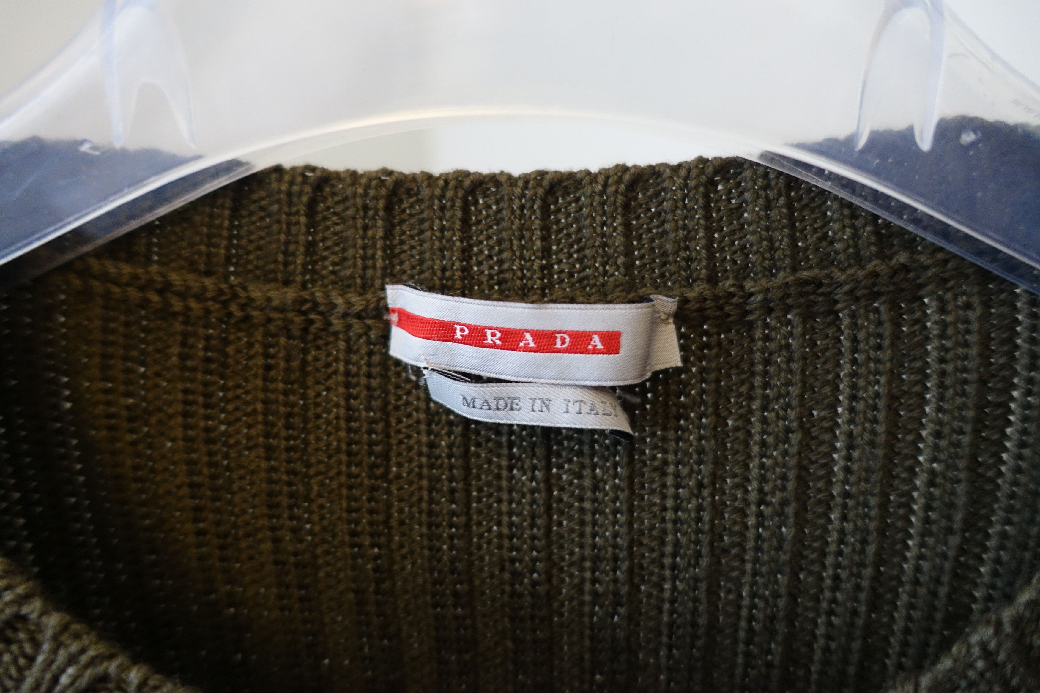 Prada Military Style Ribbed Wool Sweater Size US XS / EU 42 / 0 - 2 Thumbnail