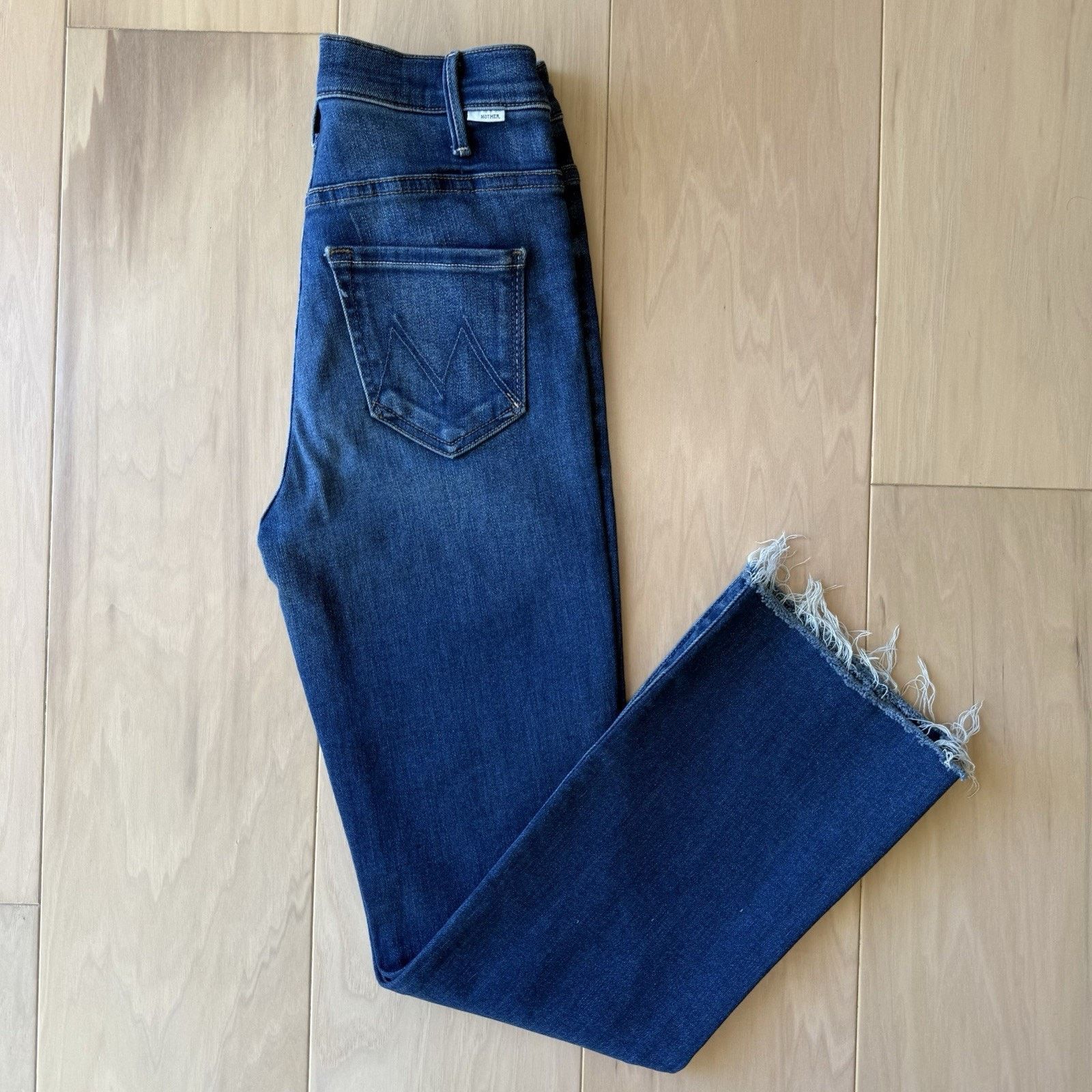 MOTHER Mother Hustler Ankle Jeans Women's 25 Blue Fray Glam Boho Size 25" / US 0 / IT 36 - 2 Thumbnail
